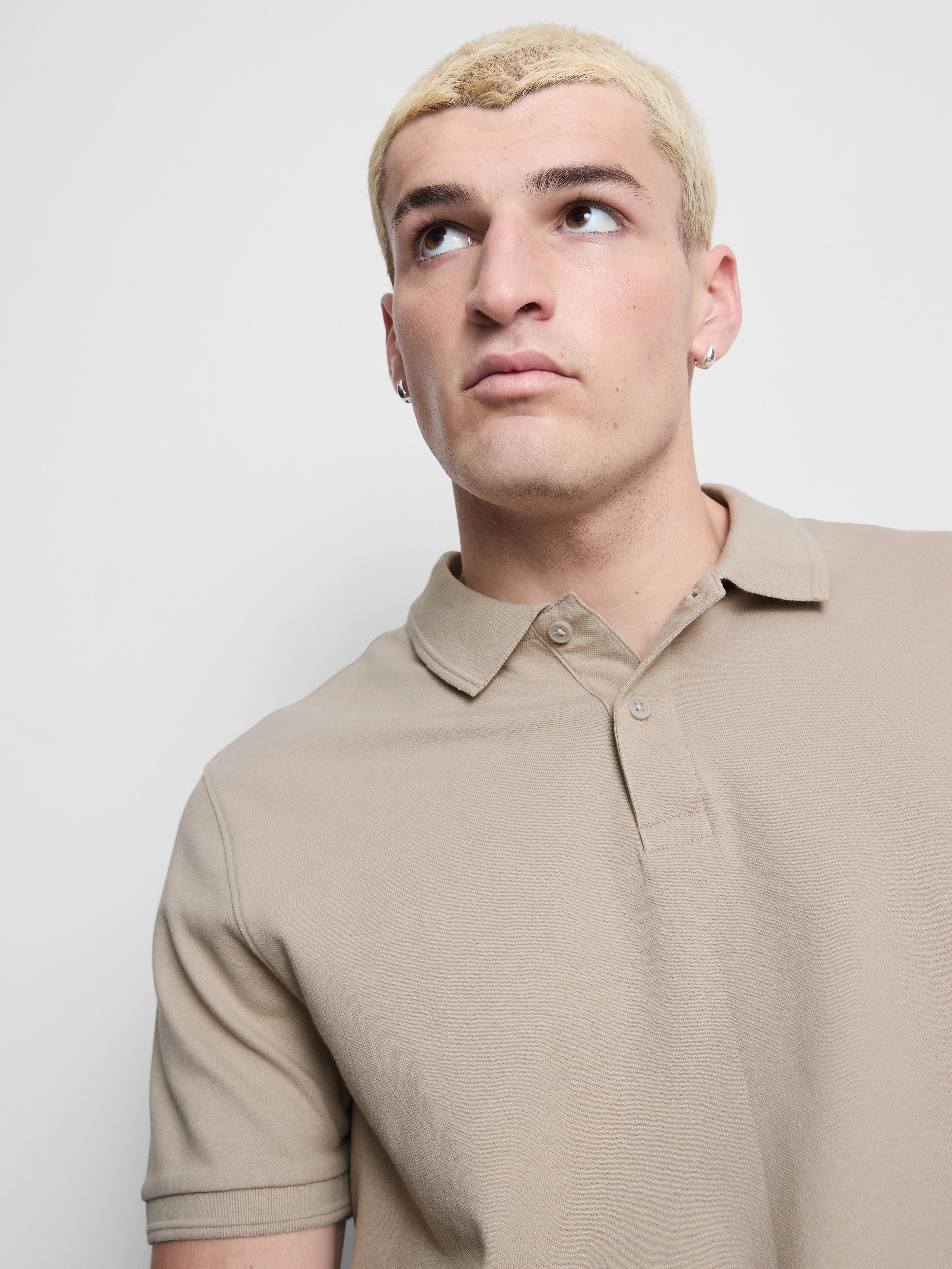 Short-Sleeve Polo Shirt - Stone