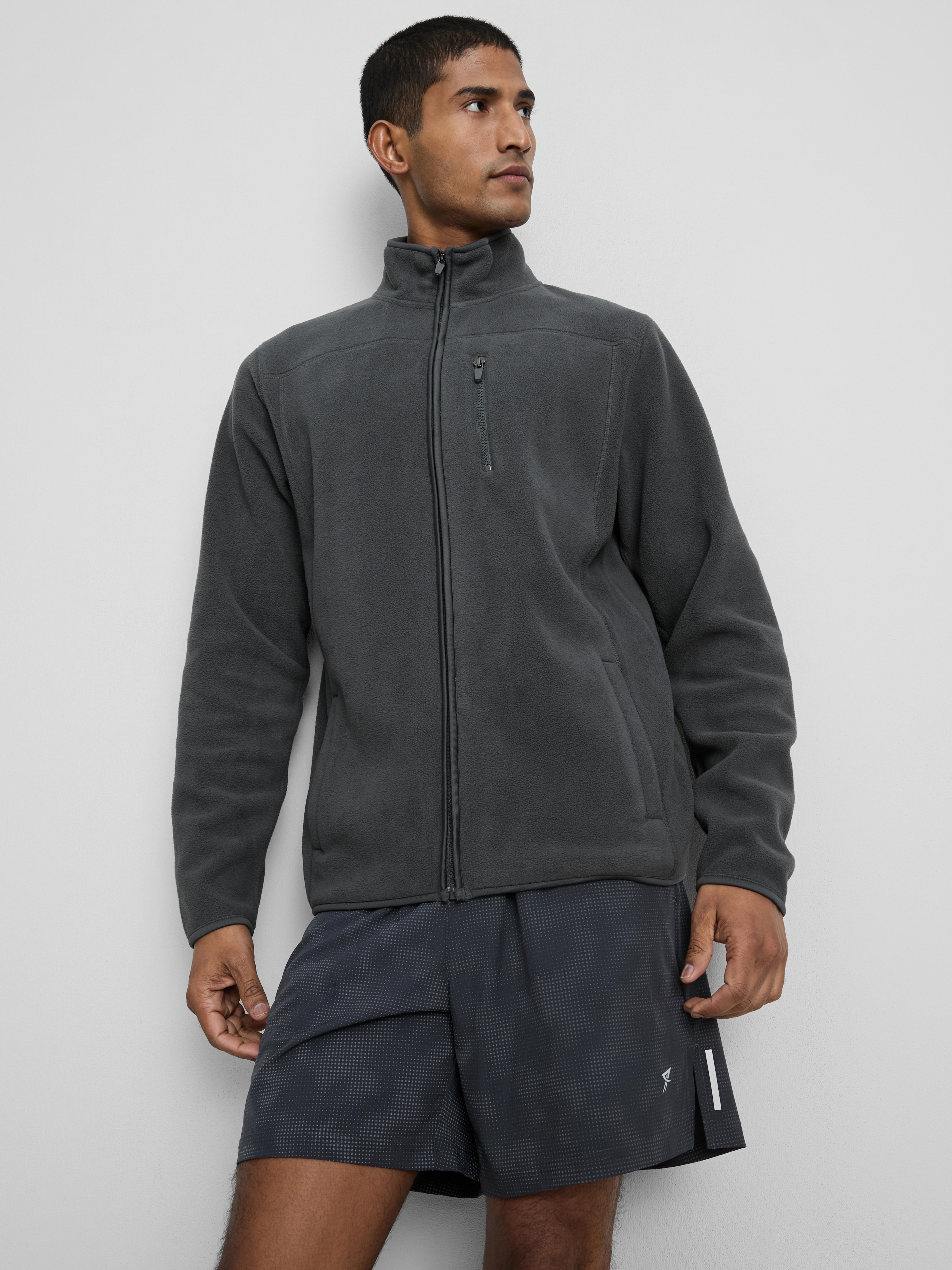 Zip-Up Fleece Jacket - Charcoal
