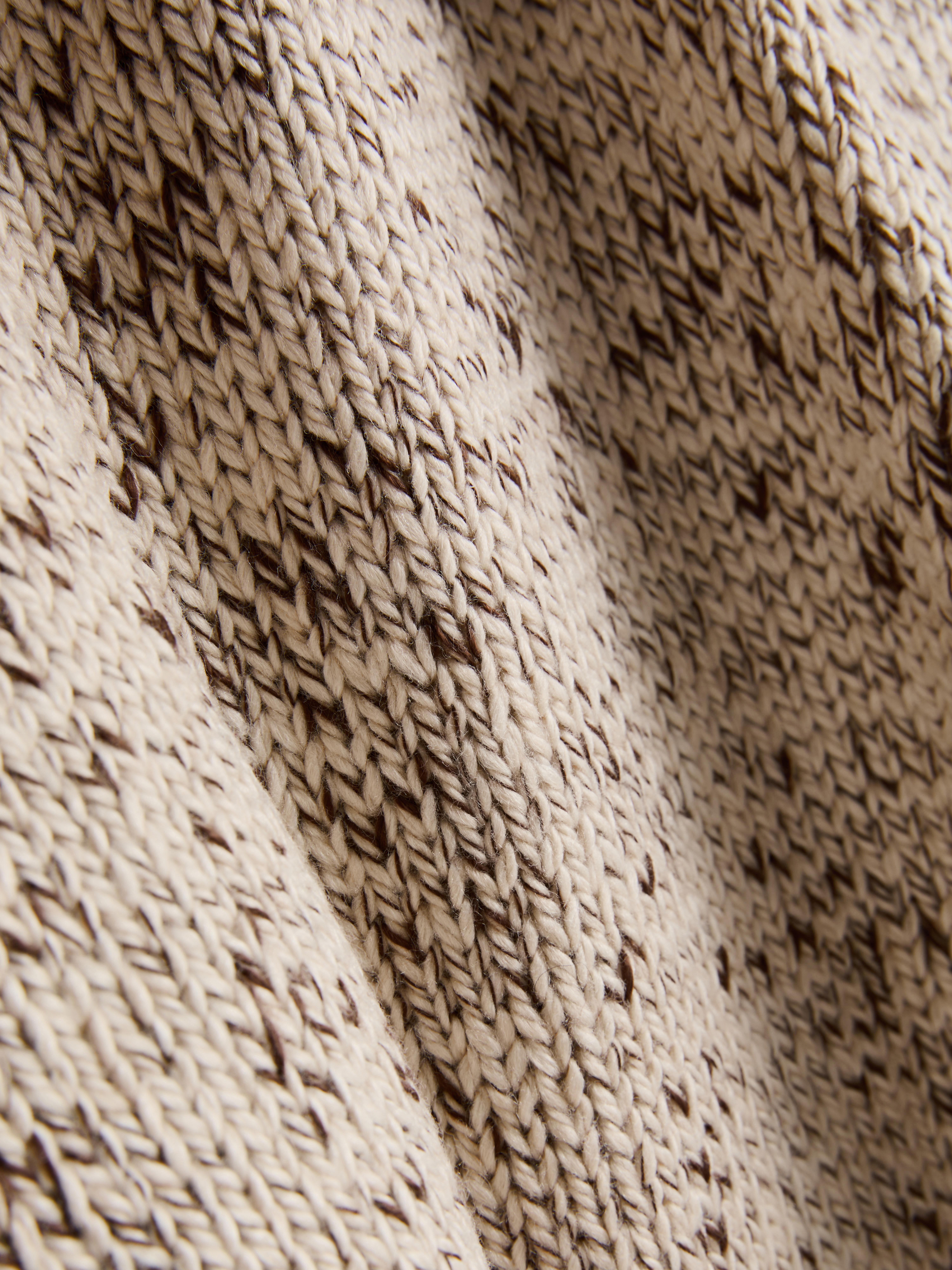 Knitted Marl Crew Neck Sweater - Beige