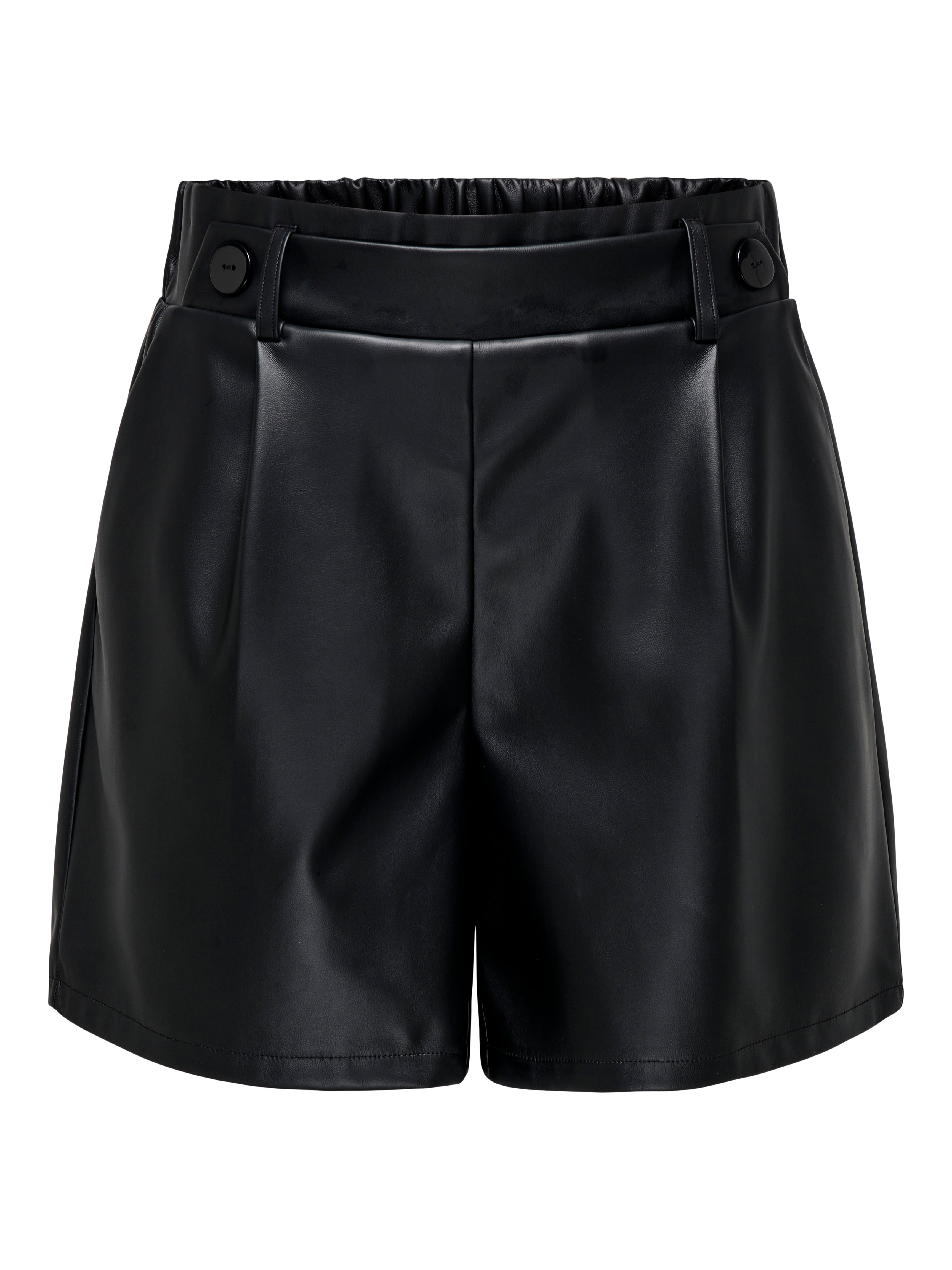 JDYSOYA High rise Regular Fit PU Shorts Black
