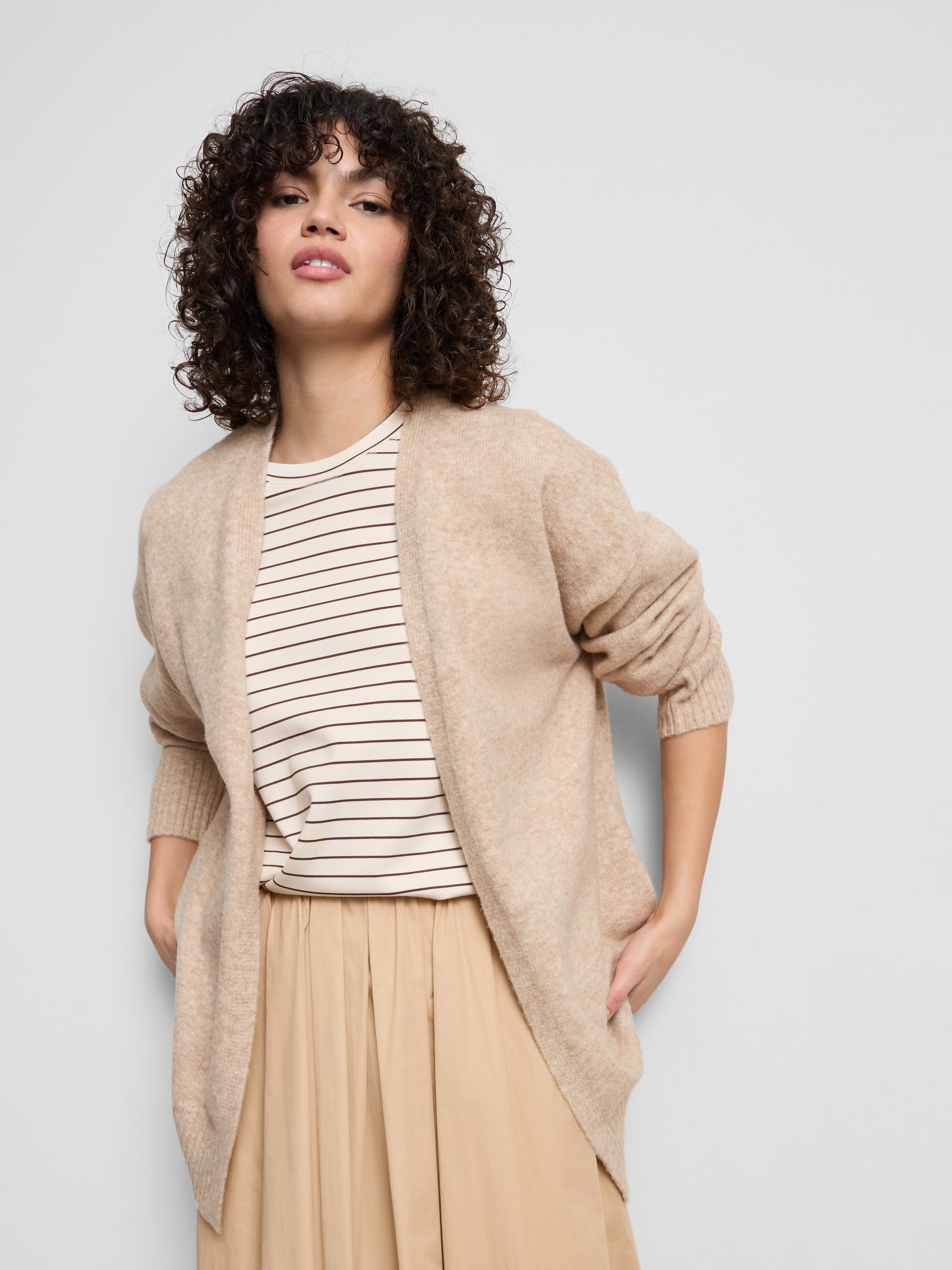 Classic Relaxed Knitted Cardigan - Oatmeal