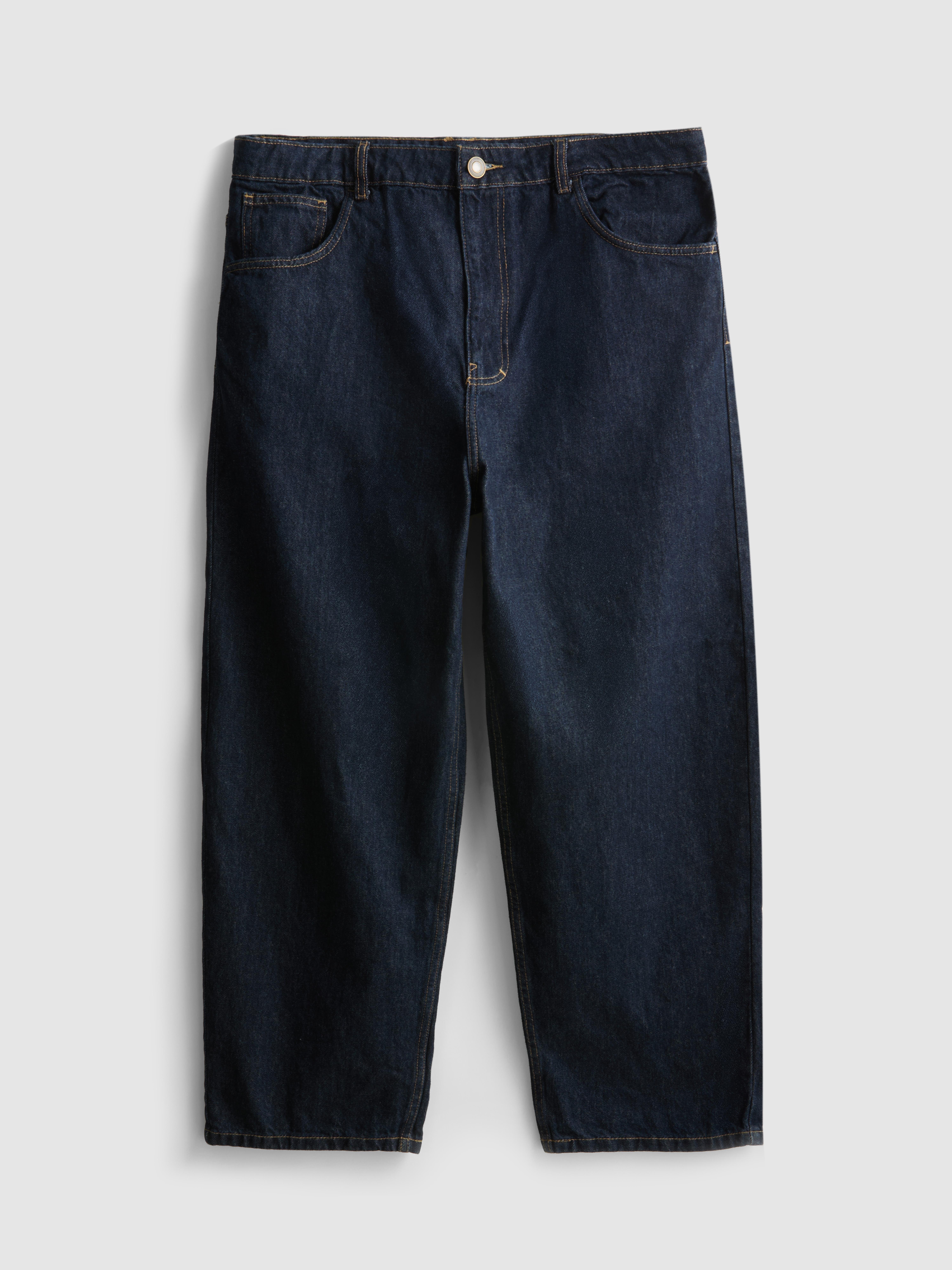 Mid-Rise Baggy Jeans - Indigo