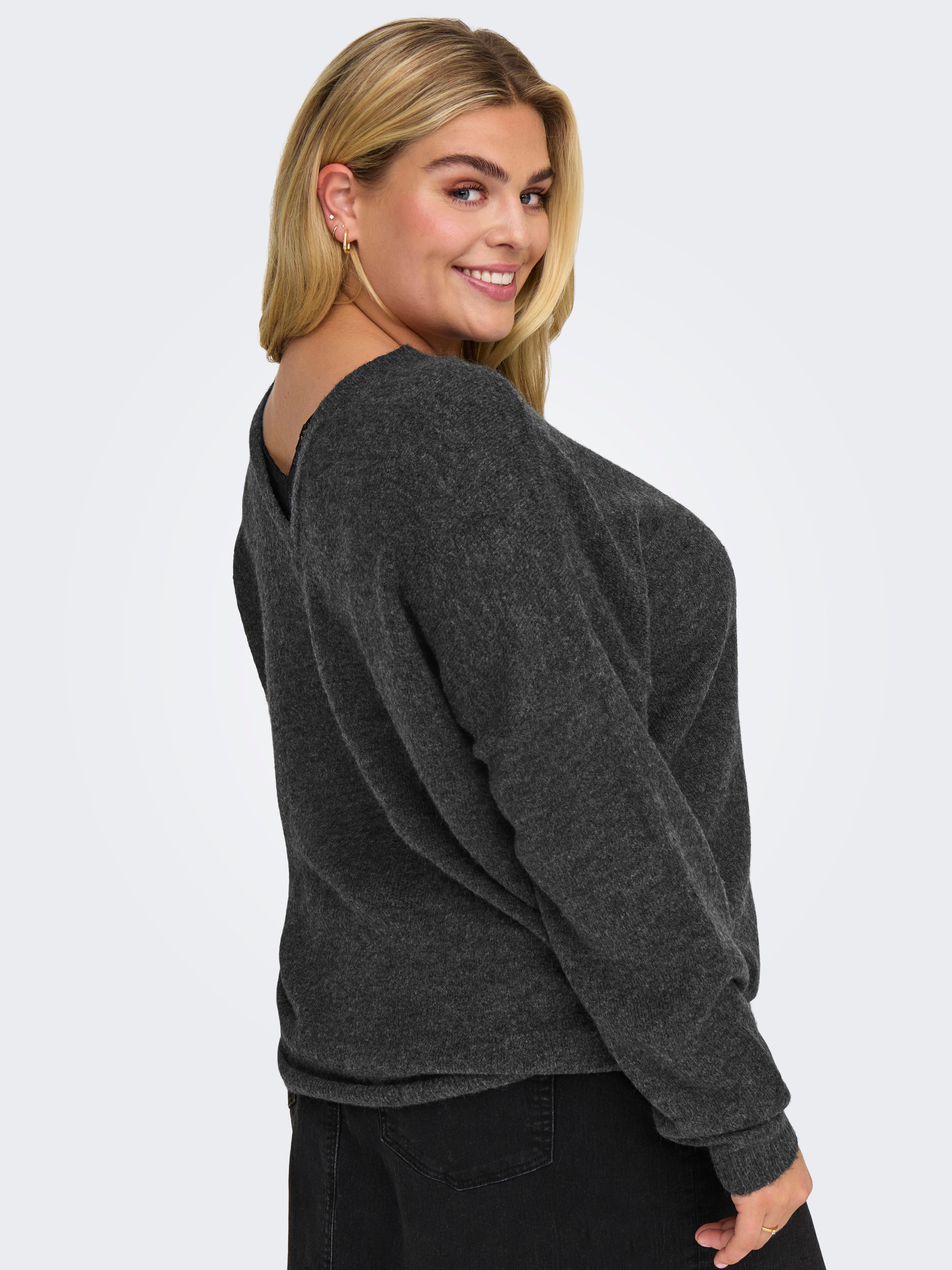 CARMANIFESTA reversible Knitted pullover Dark Grey Melange
