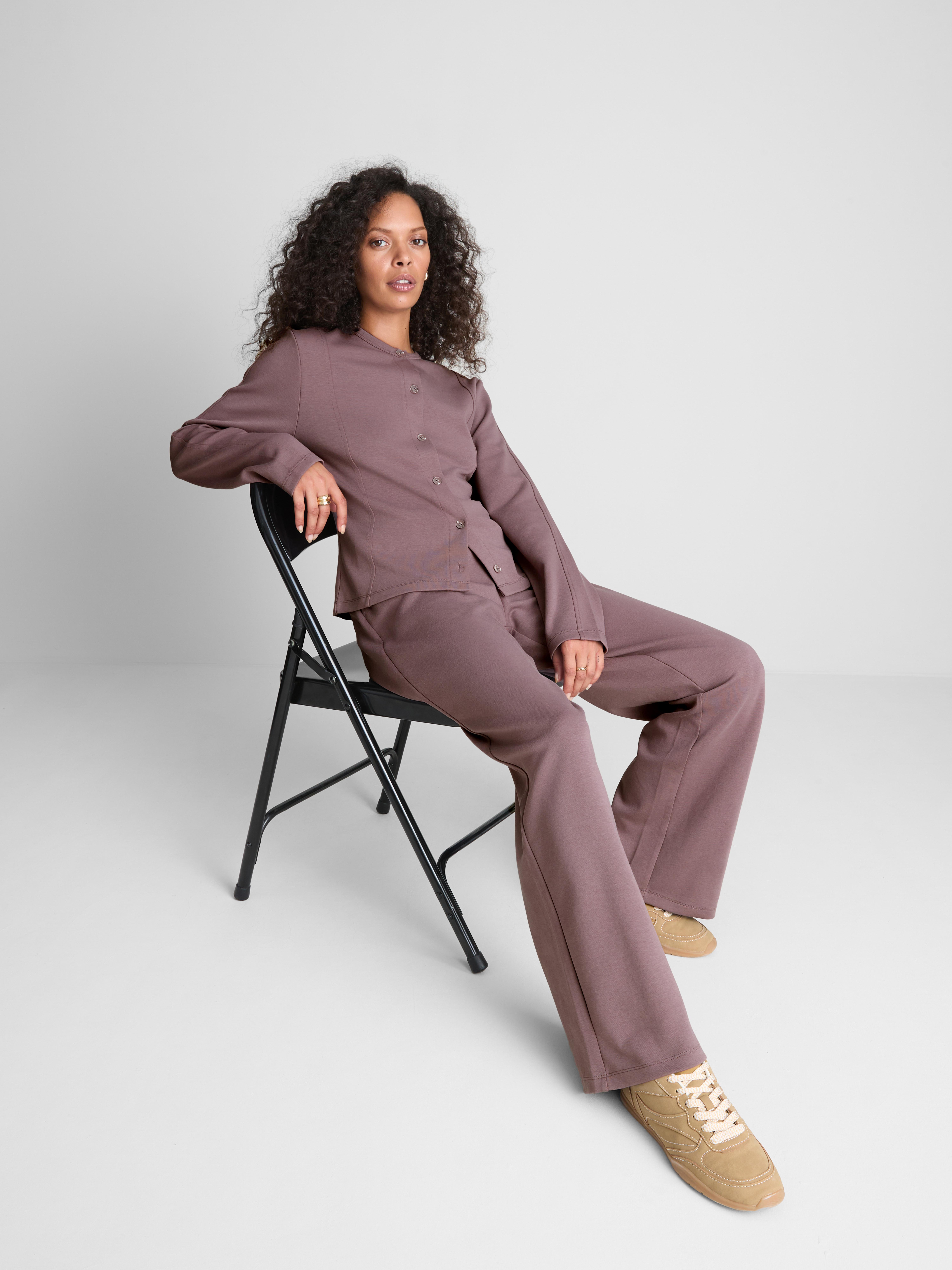 Paula Echevarría Structured Crew Neck Cardigan - Fig