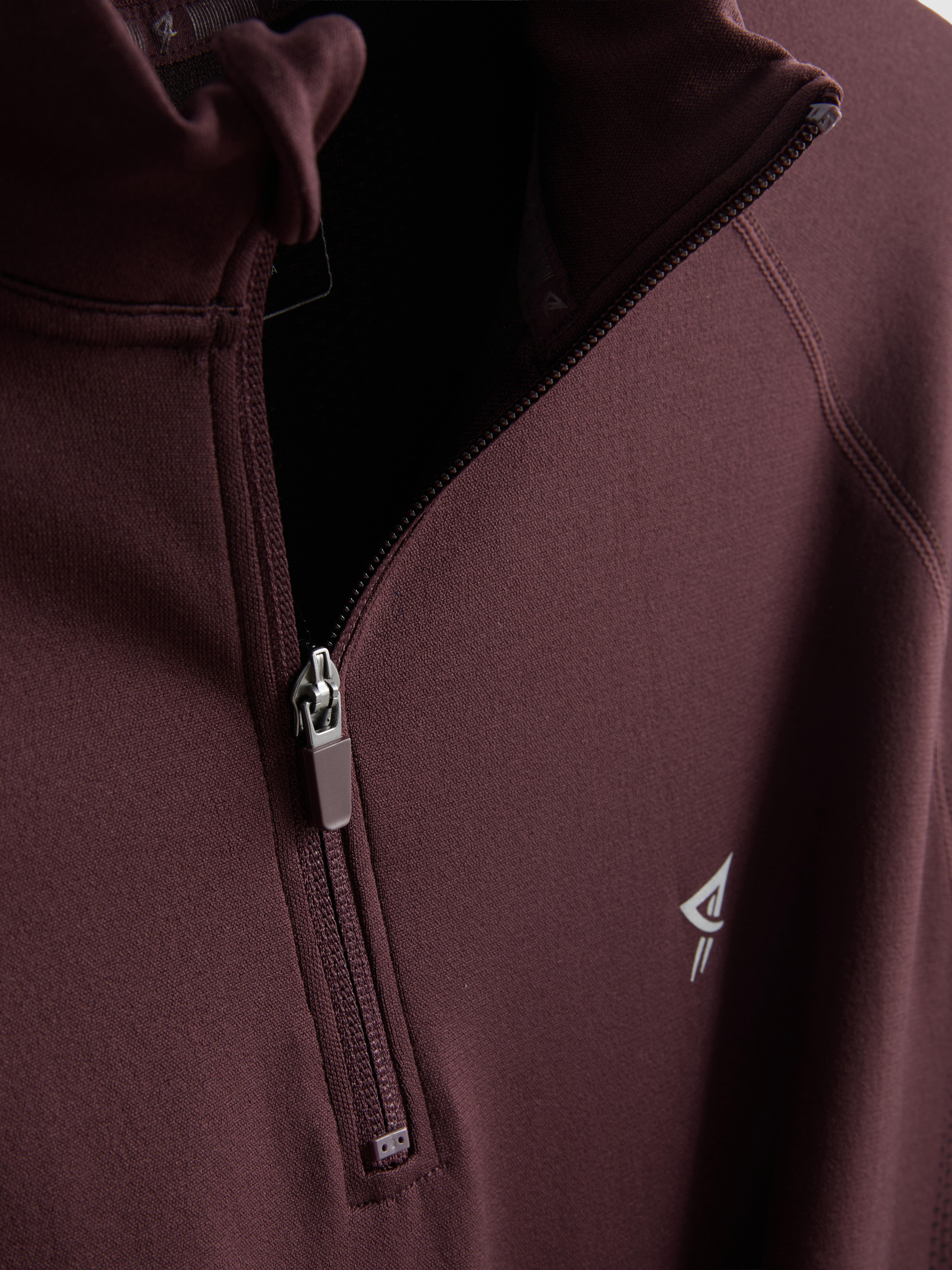 Quarter Zip Gym Top - Burgundy