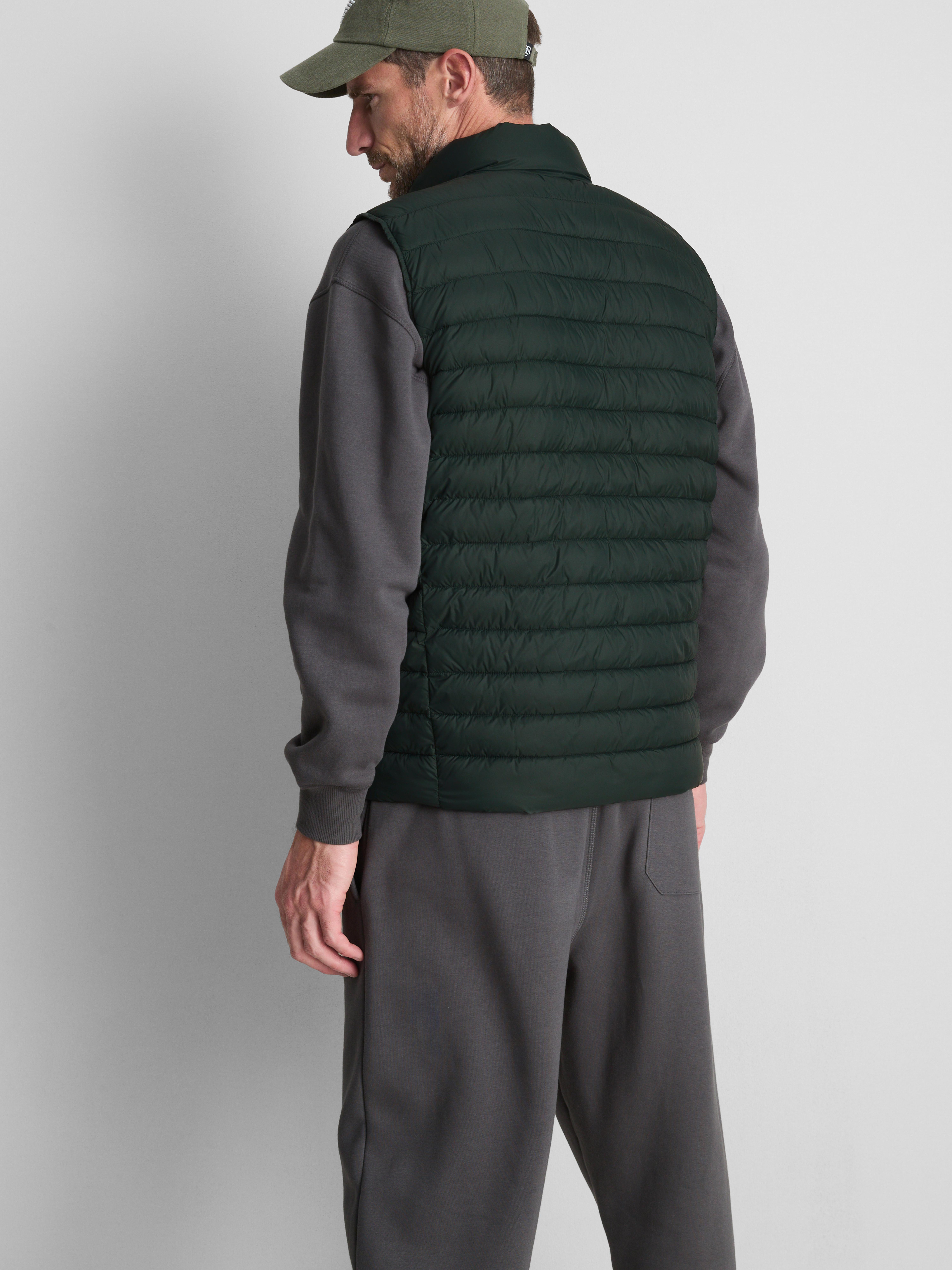 Padded Zip Vest - Green