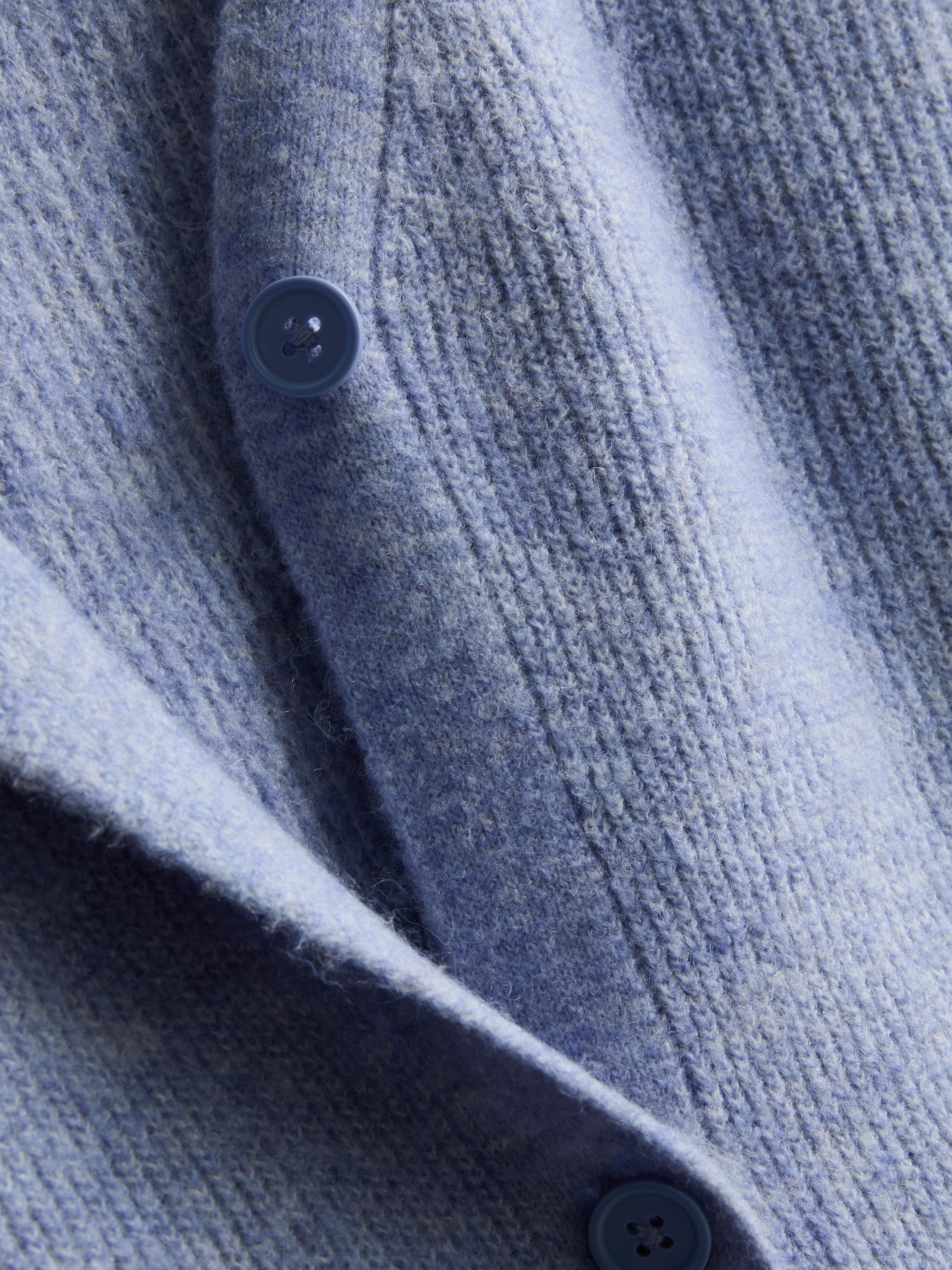 Soft Rib V-Neck Cardigan - Blue