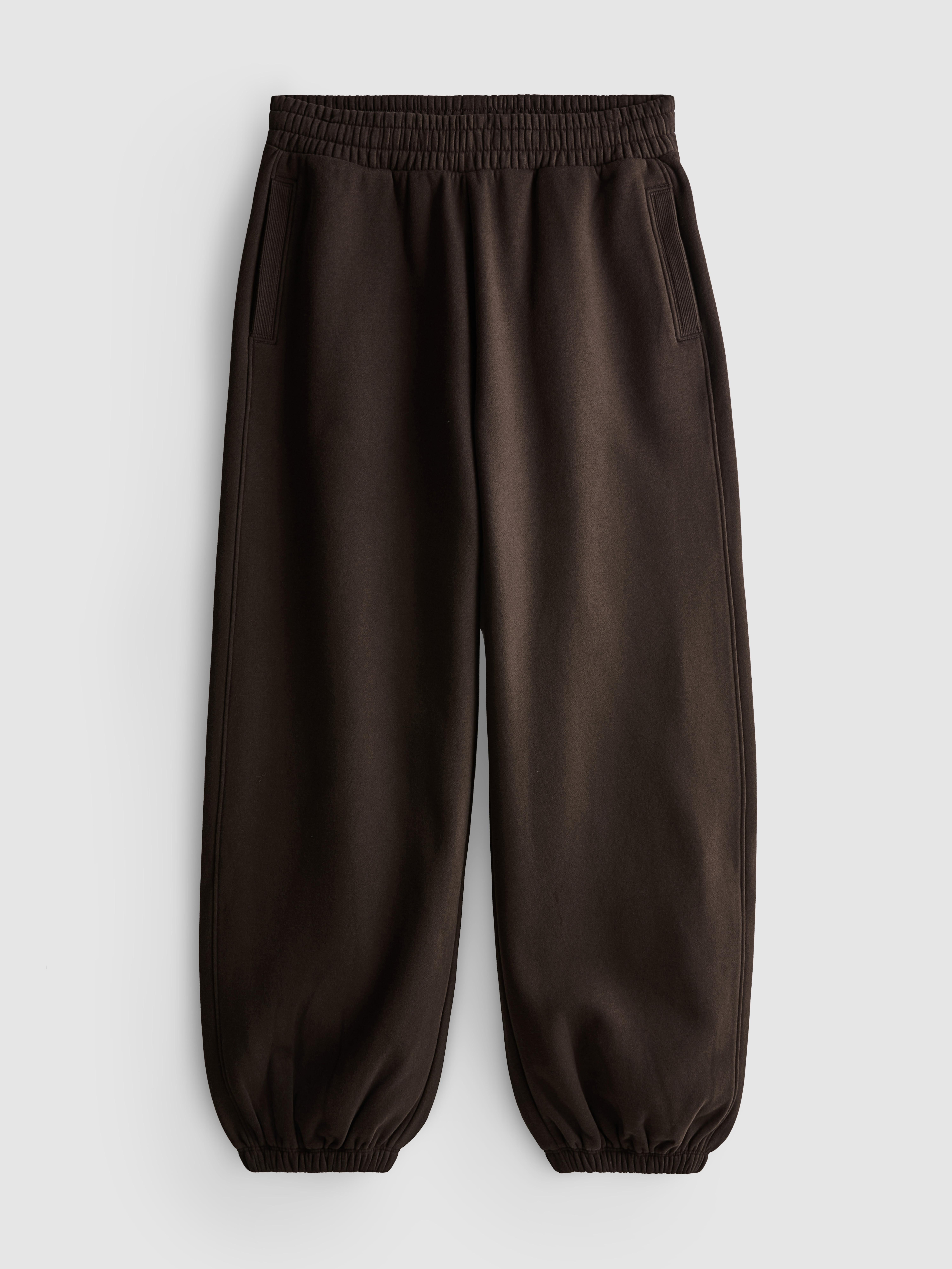 Cotton-Rich Relaxed Cuffed Joggers - Chocolate
