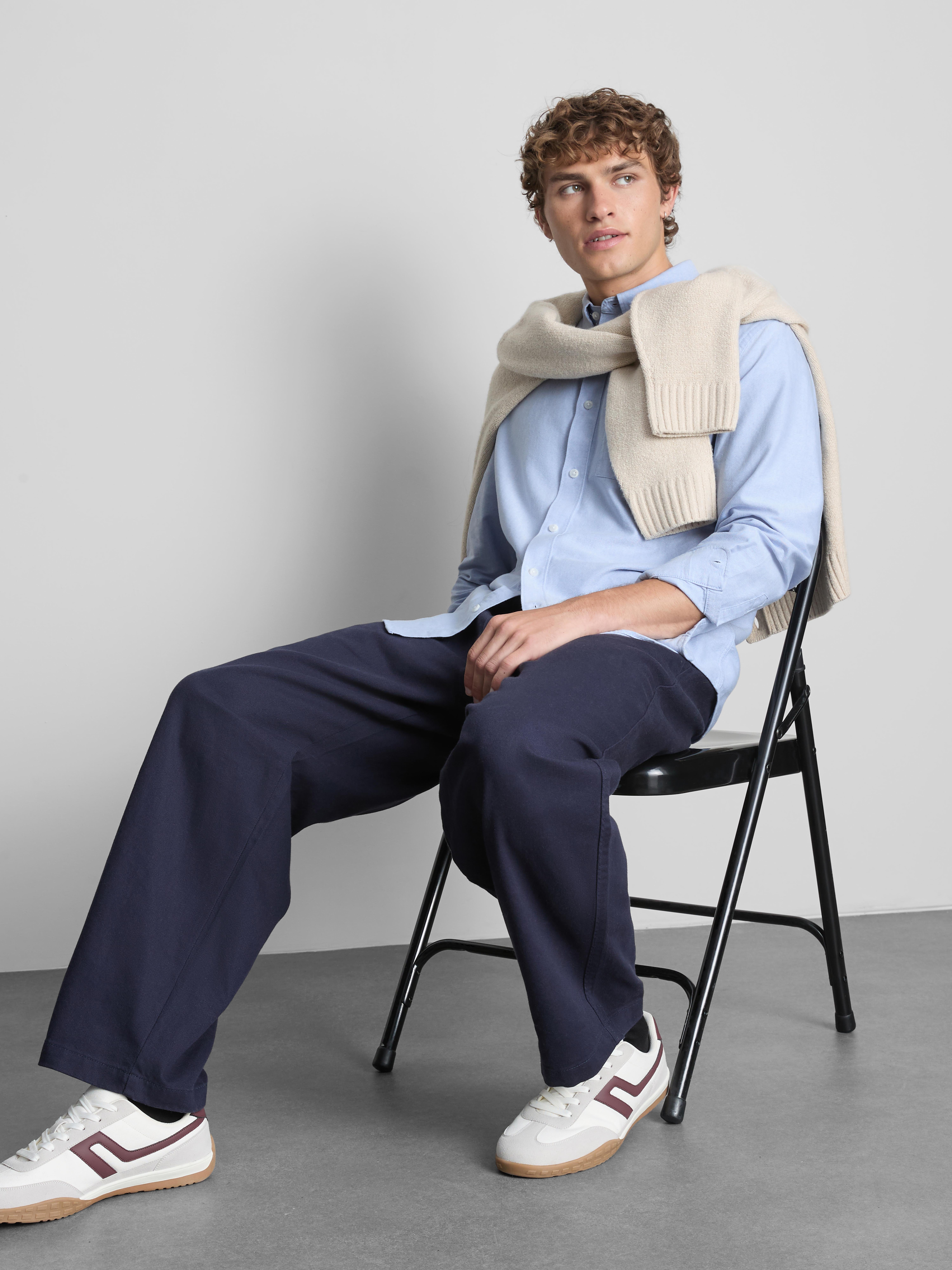 Pure Cotton Regular Fit Oxford Shirt - Light Blue