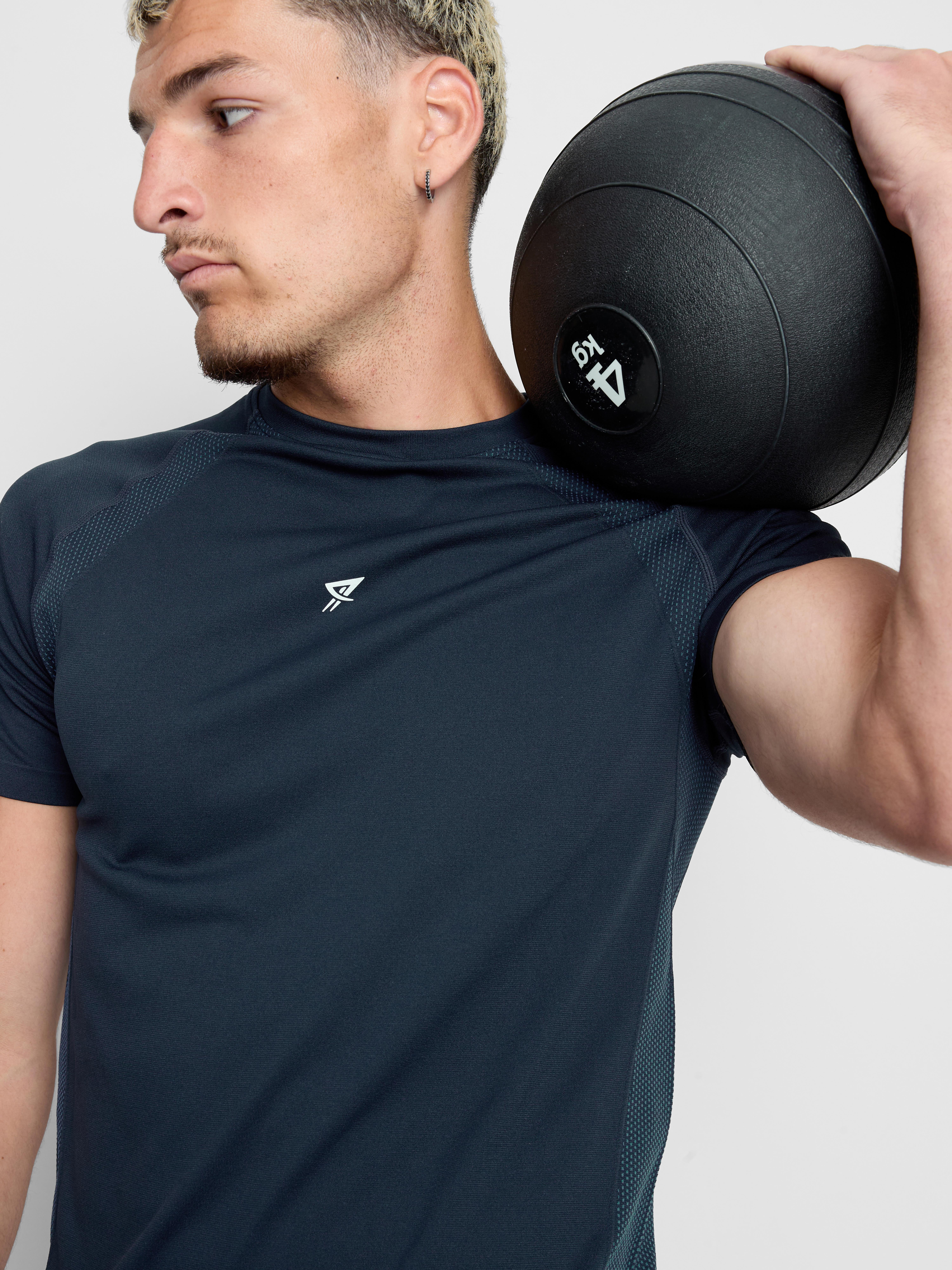 Seamless Gym T-Shirt - Navy