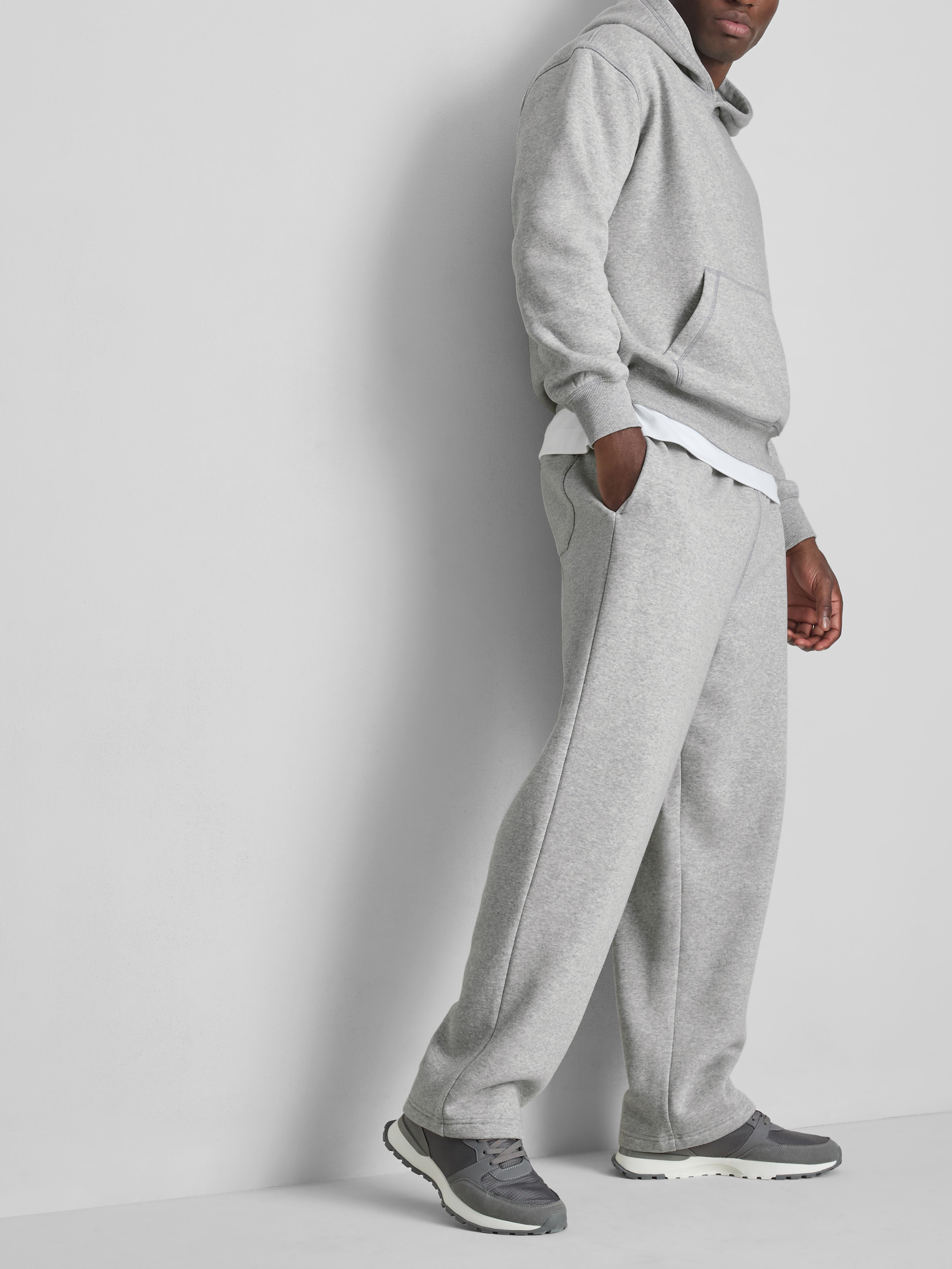 Cotton Rich Straight Leg Sweatpants - Gray