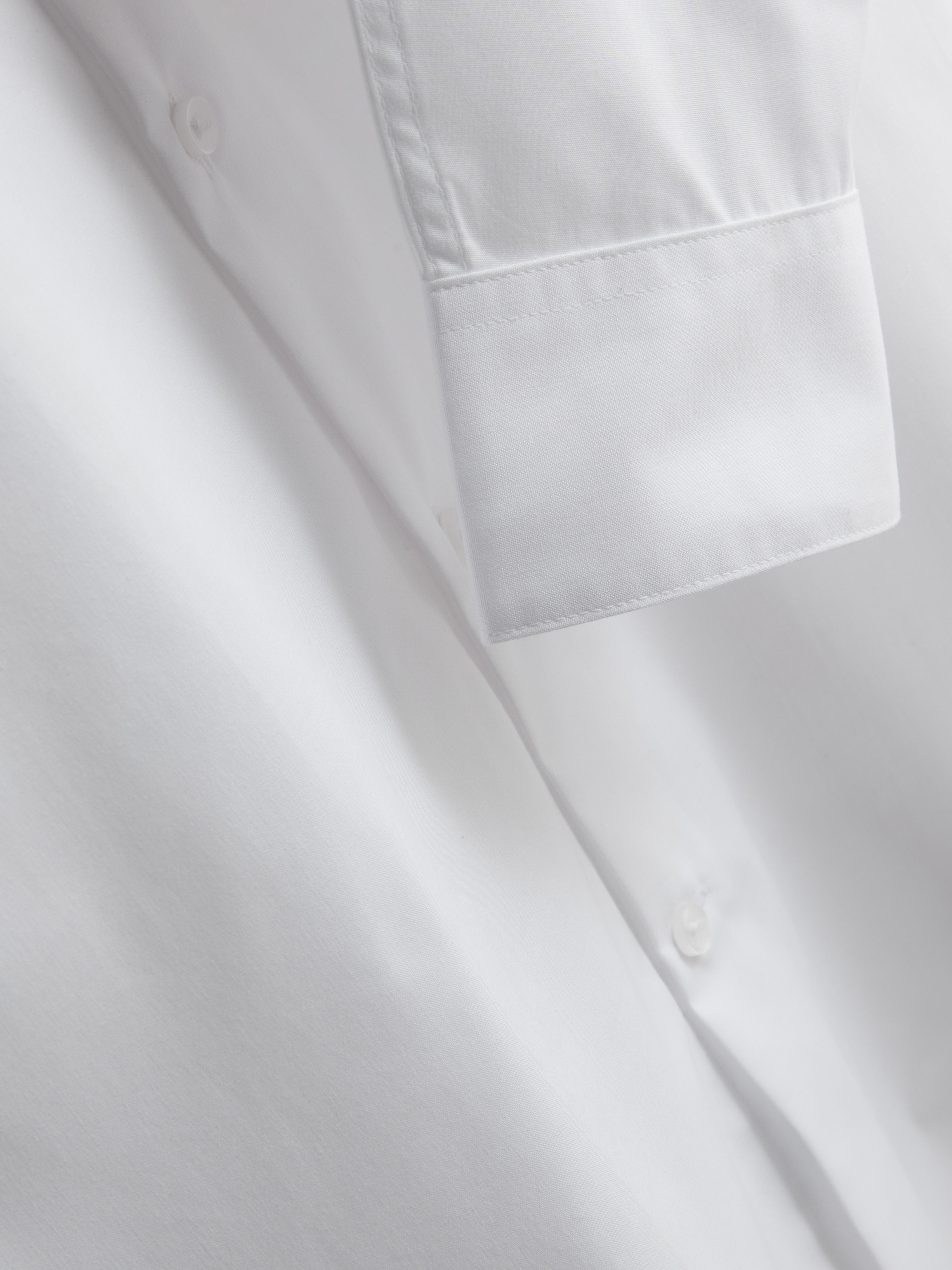 Slim Fit Stretch Button-Up Shirt - White