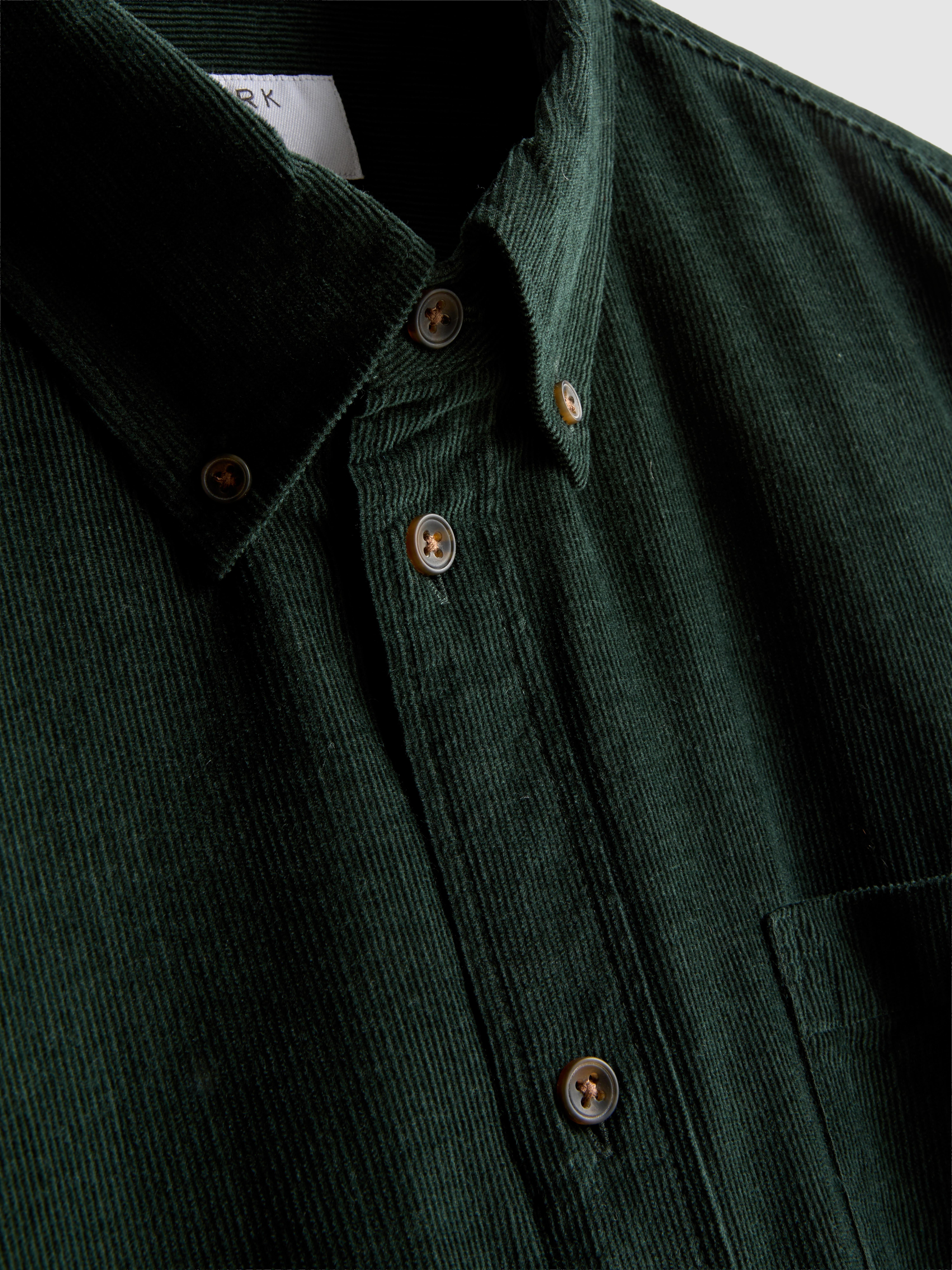 Pure Cotton Corduroy Shirt - Green
