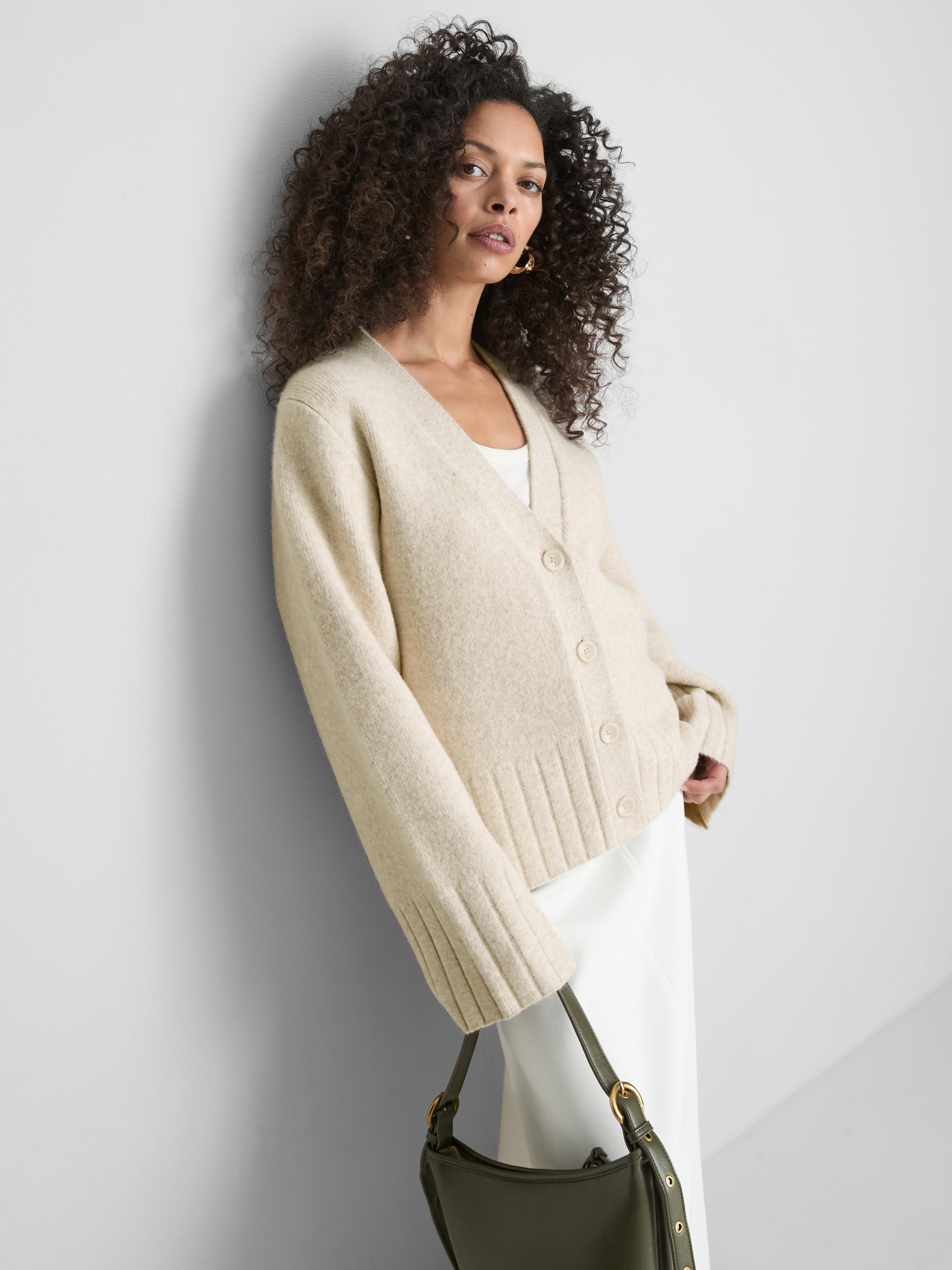 Relaxed Wide Sleeve Cardigan - Ivory