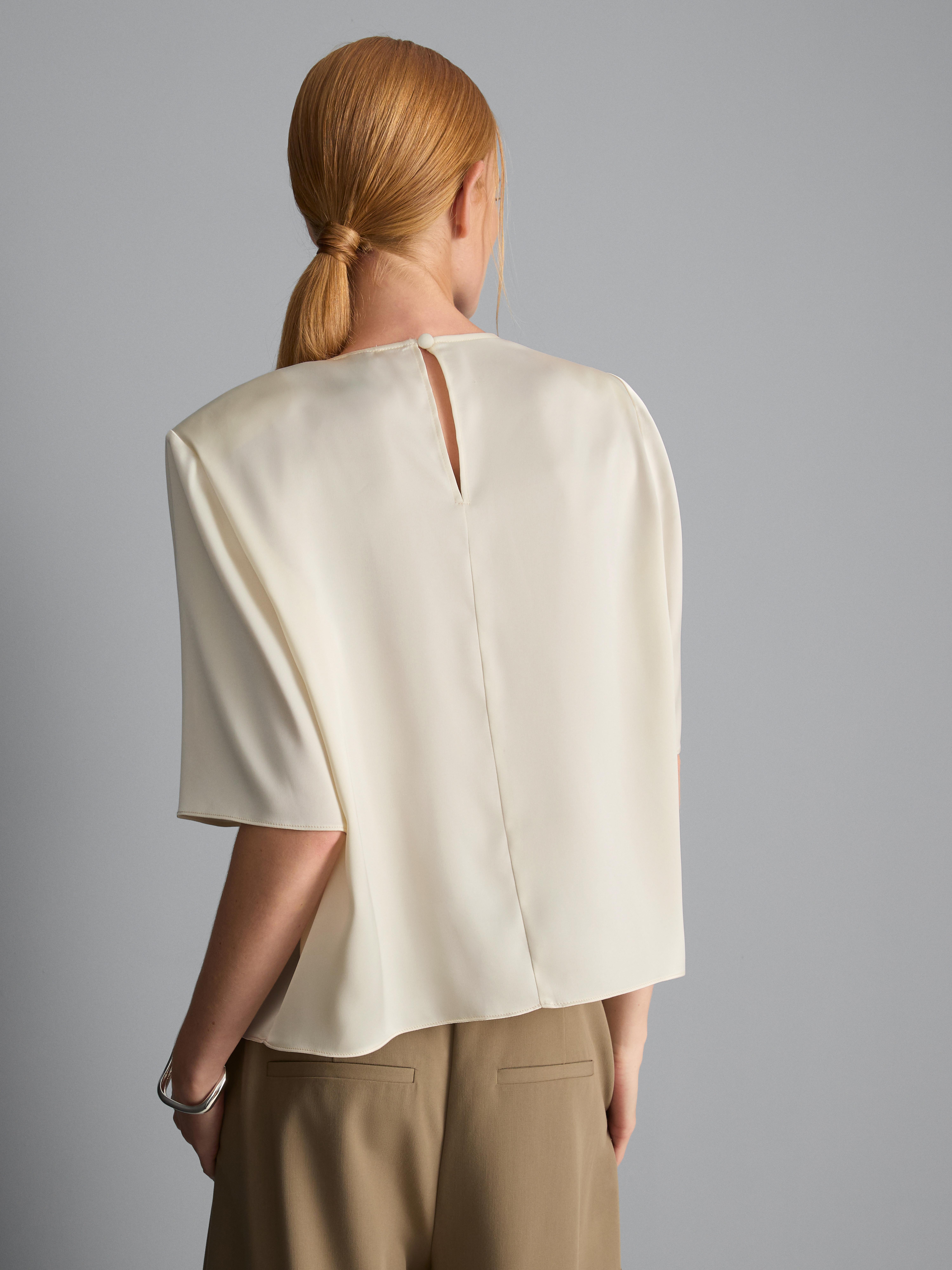 Satin Shoulder Pad Tee - Gold