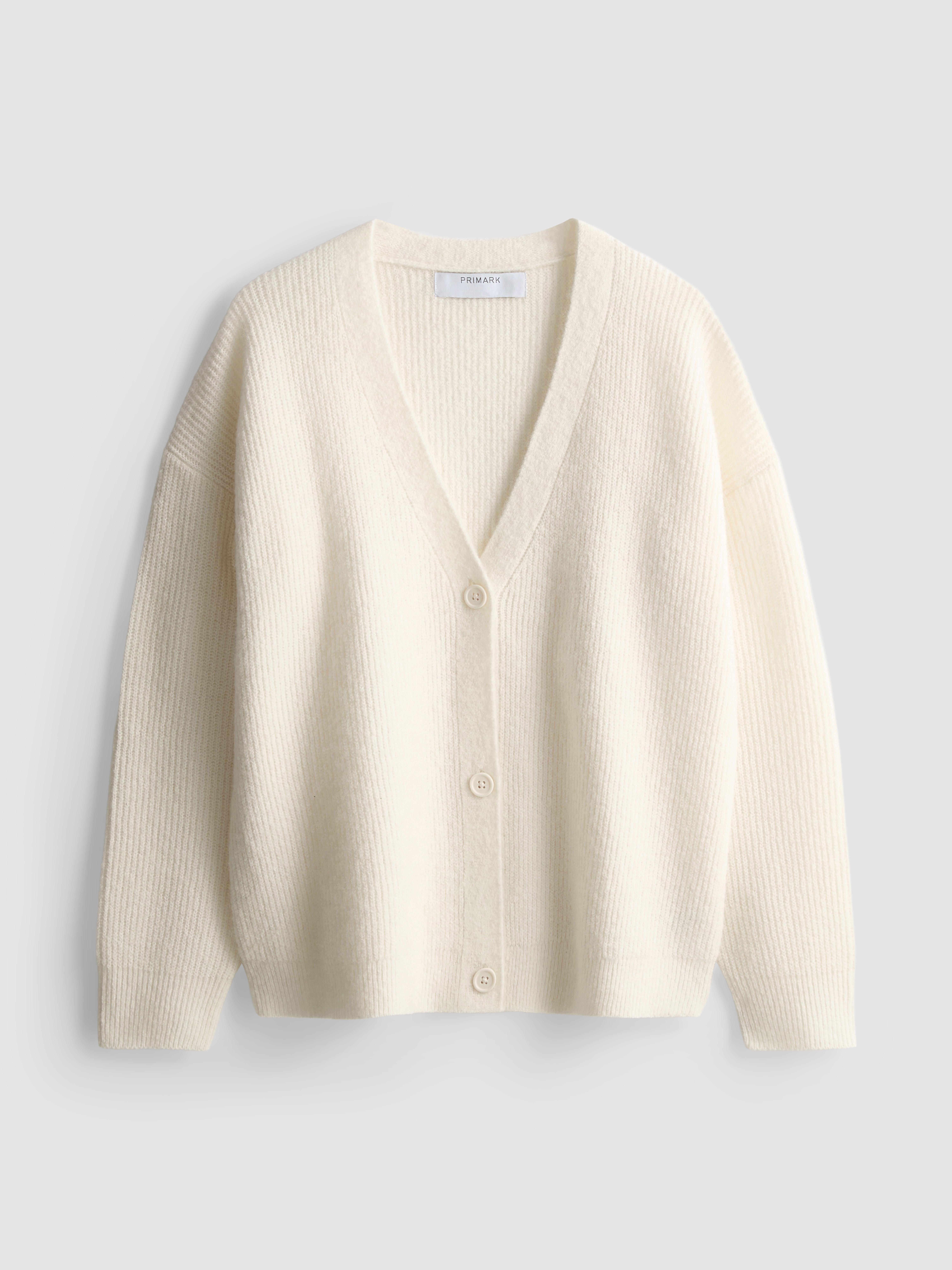 Soft Rib V-Neck Cardigan - Ivory