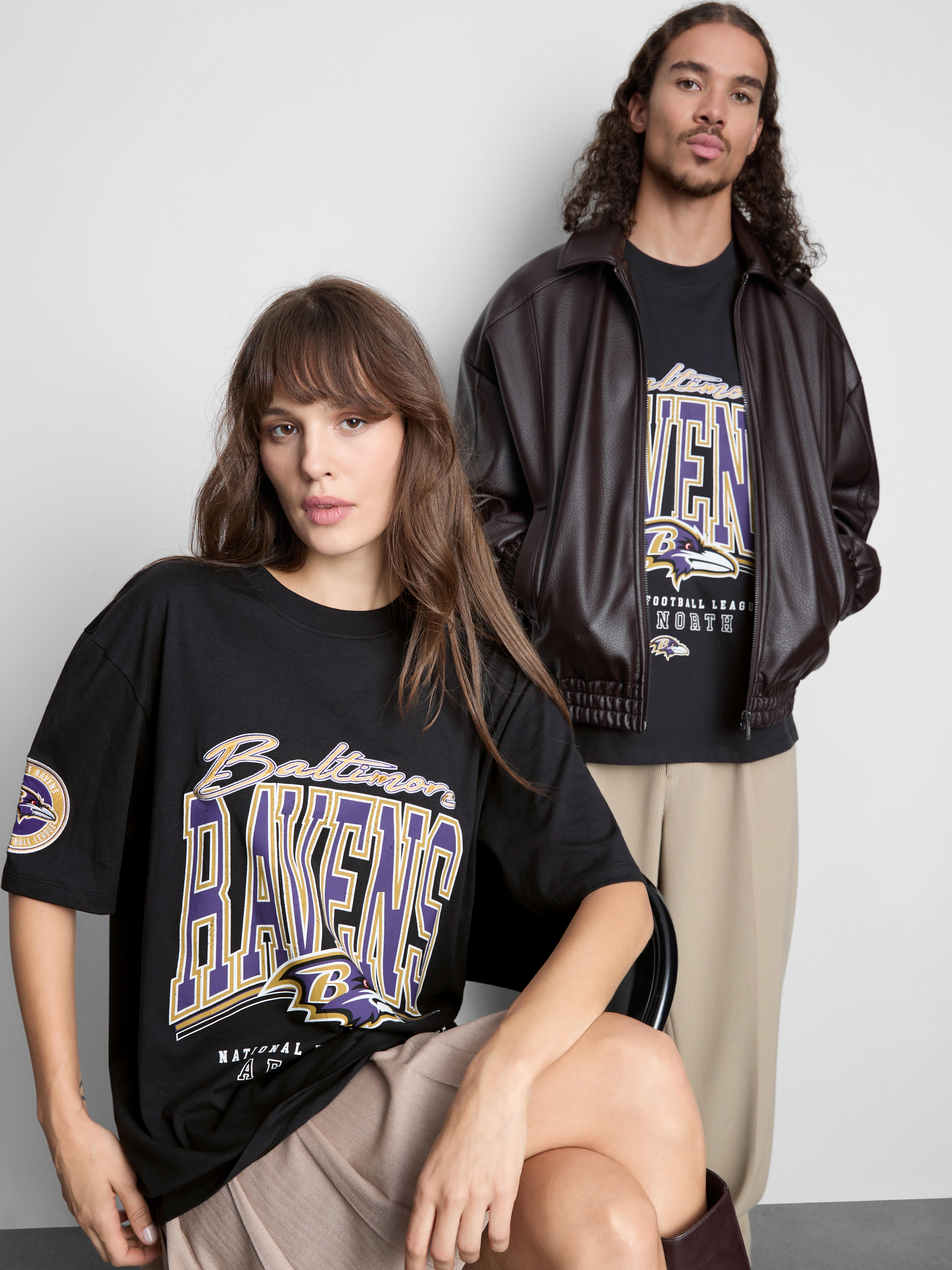 NFL Baltimore Ravens Pure Cotton Graphic T-Shirt - Black