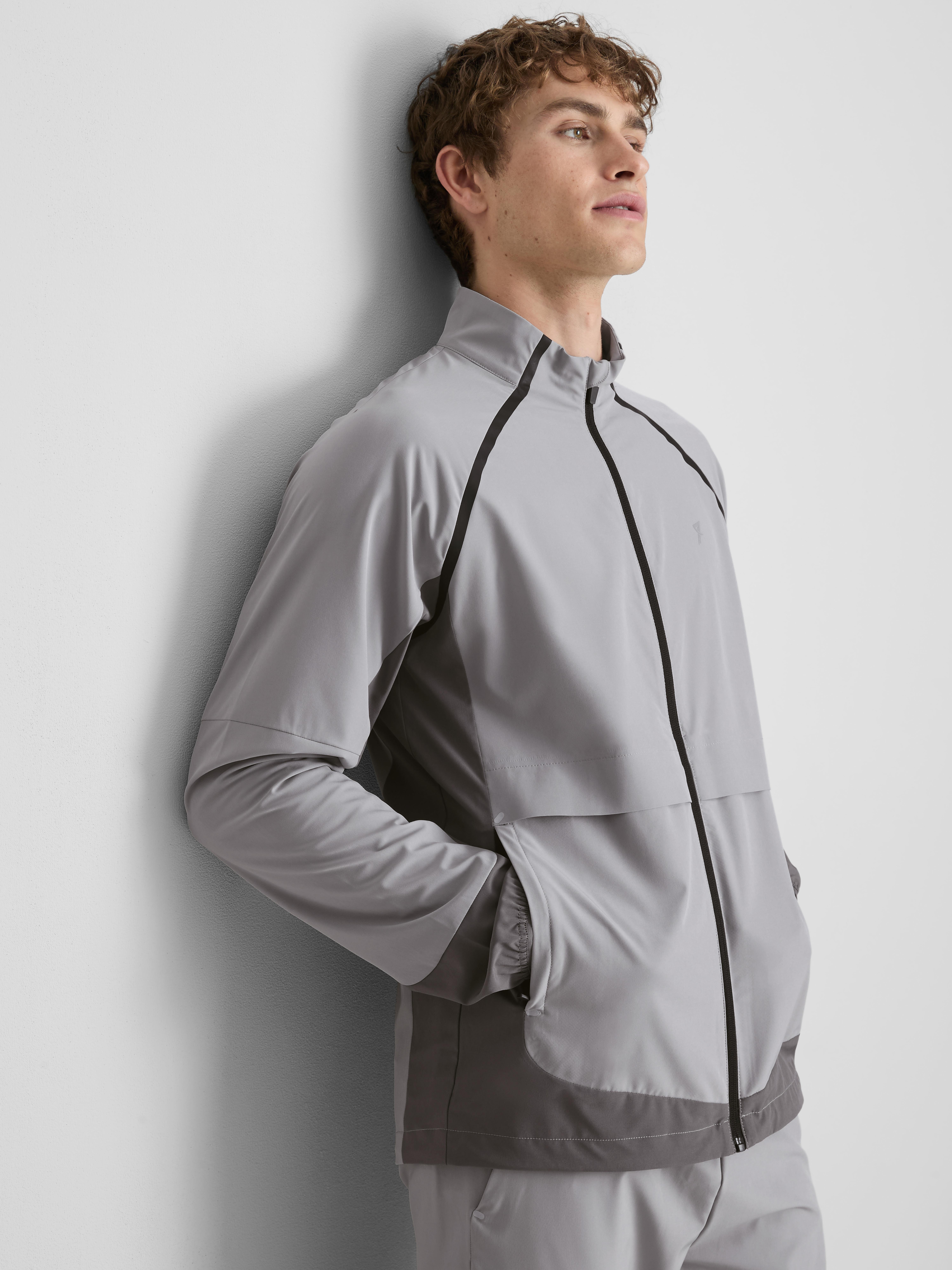 Zip-Up Active Jacket - Light Gray