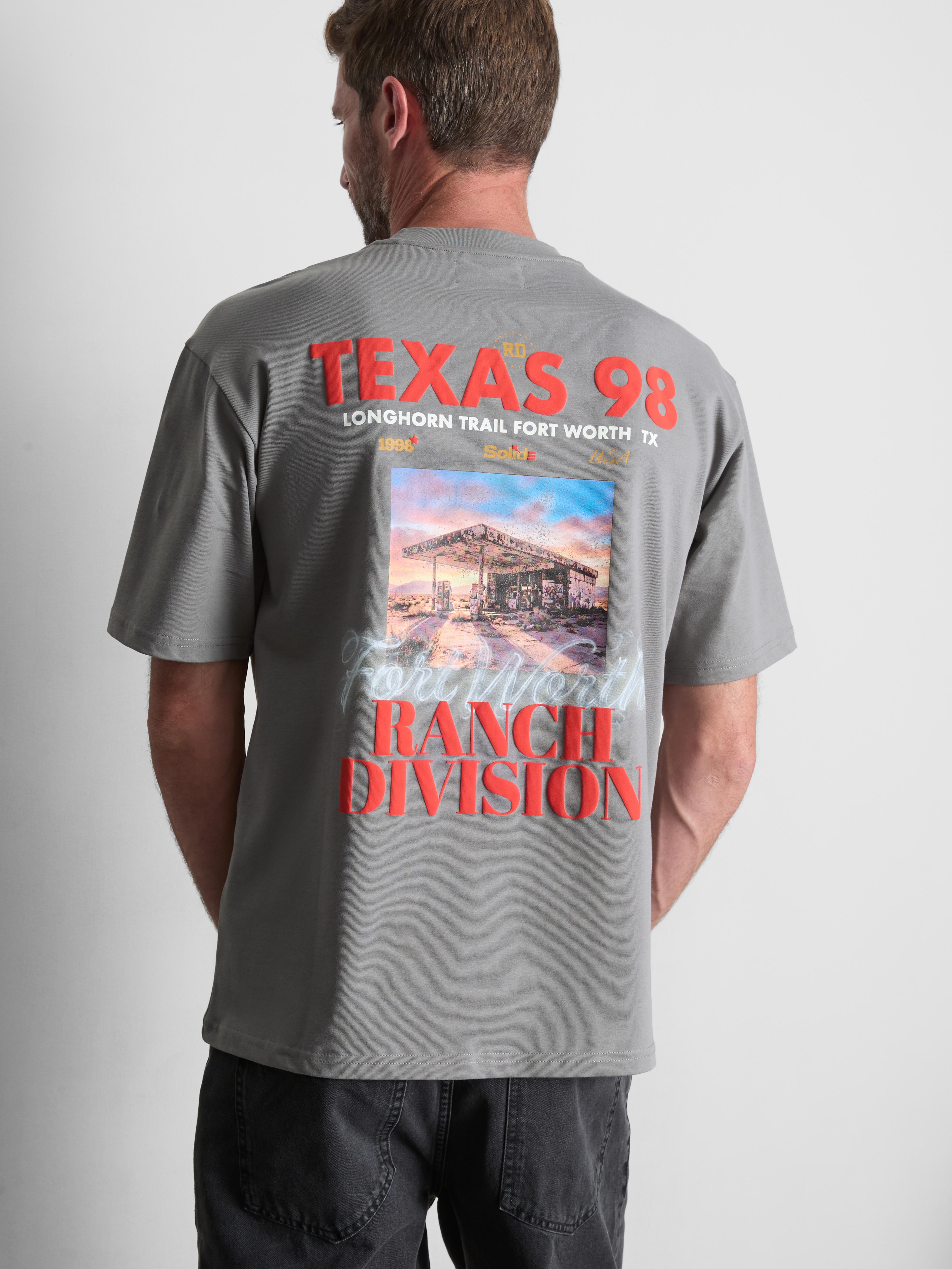 Pure Cotton Texas 98 Graphic T-Shirt - Gray