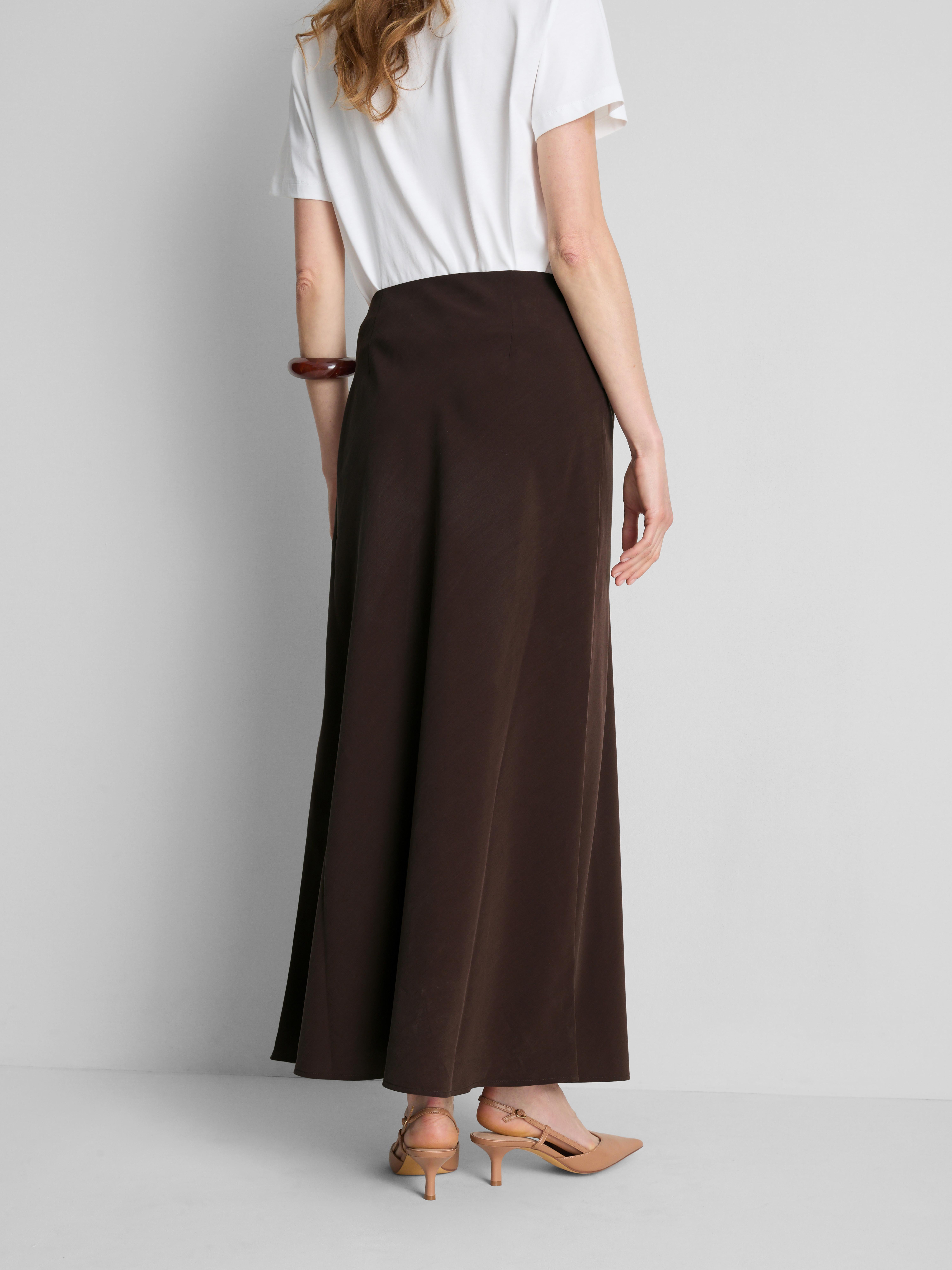Bias-Cut Midi Skirt - Chocolate