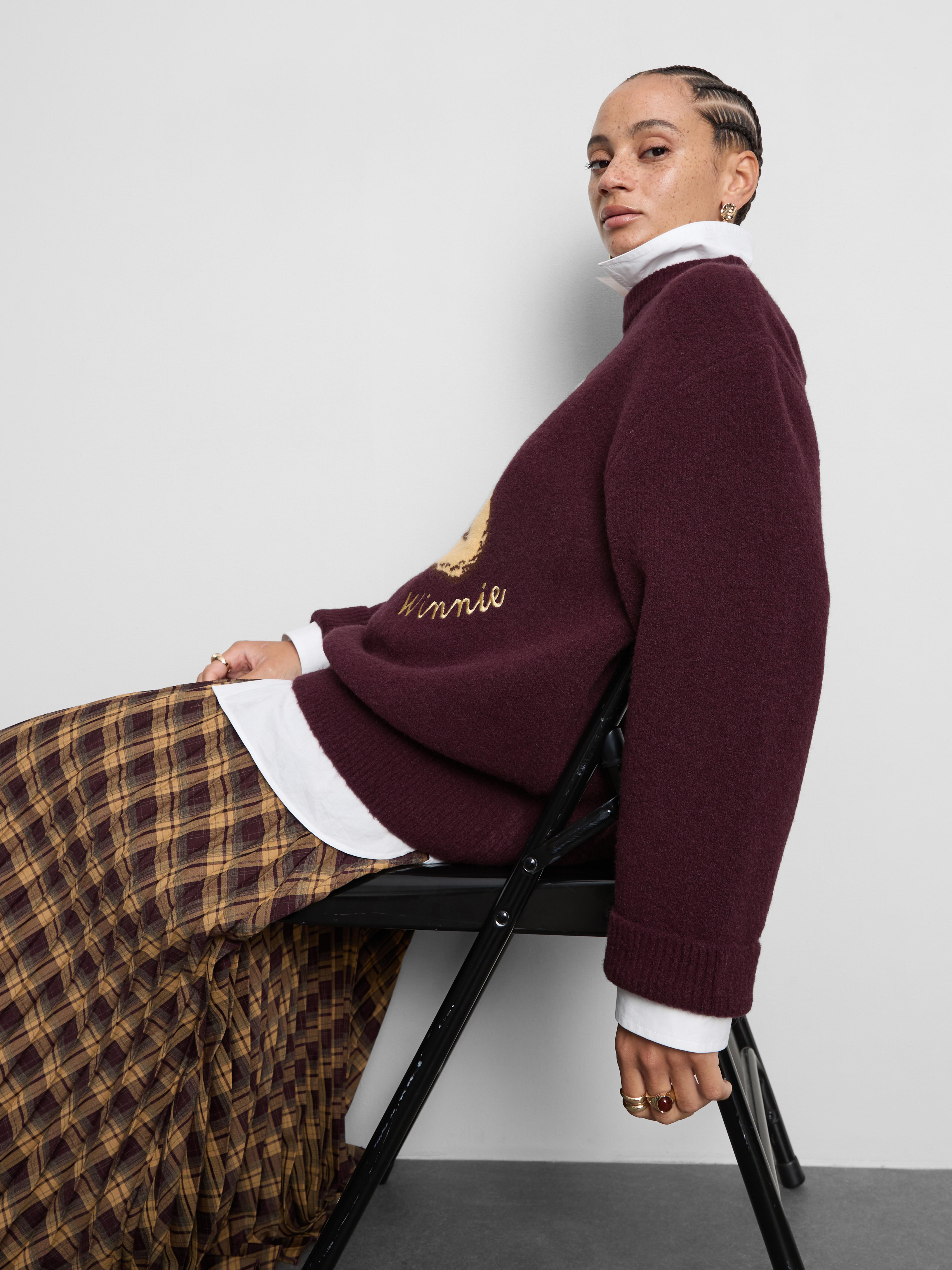 Disney's Winnie the Pooh Knitted Oversized Sweater - Purple