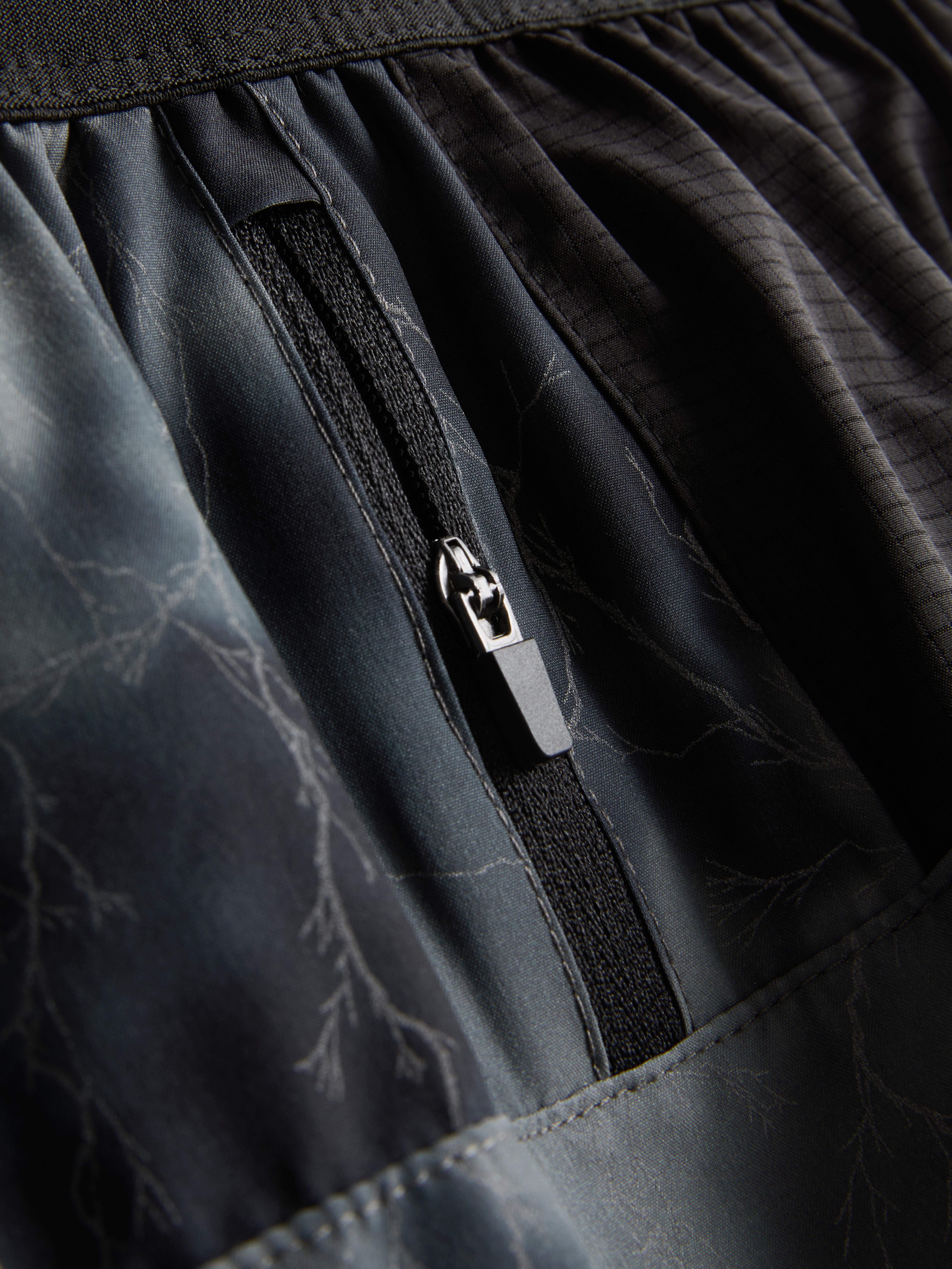 Reflective Printed Running Shorts - Black