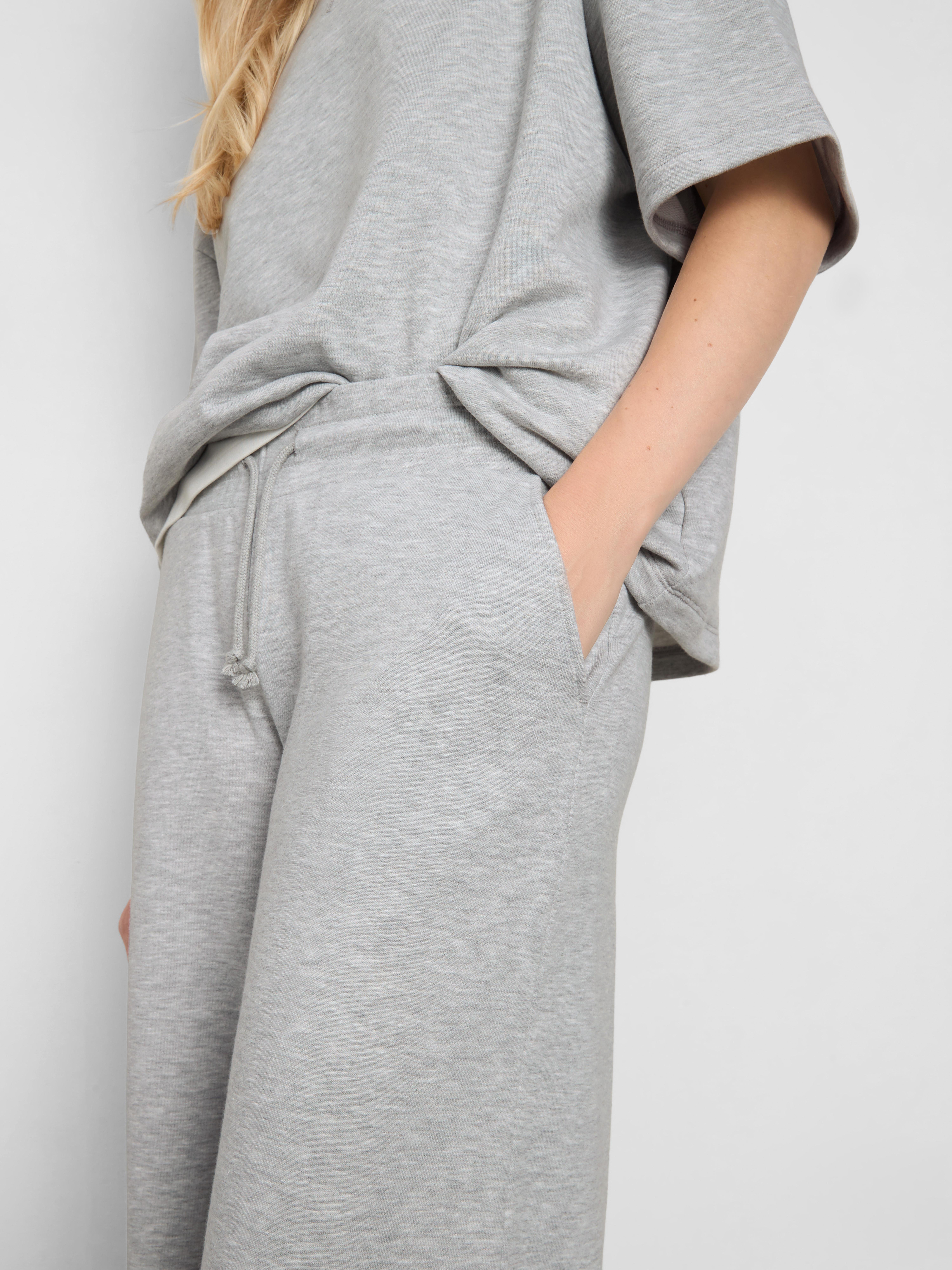 Wide-Leg Airport Tracksuit Bottoms - Gray Heather