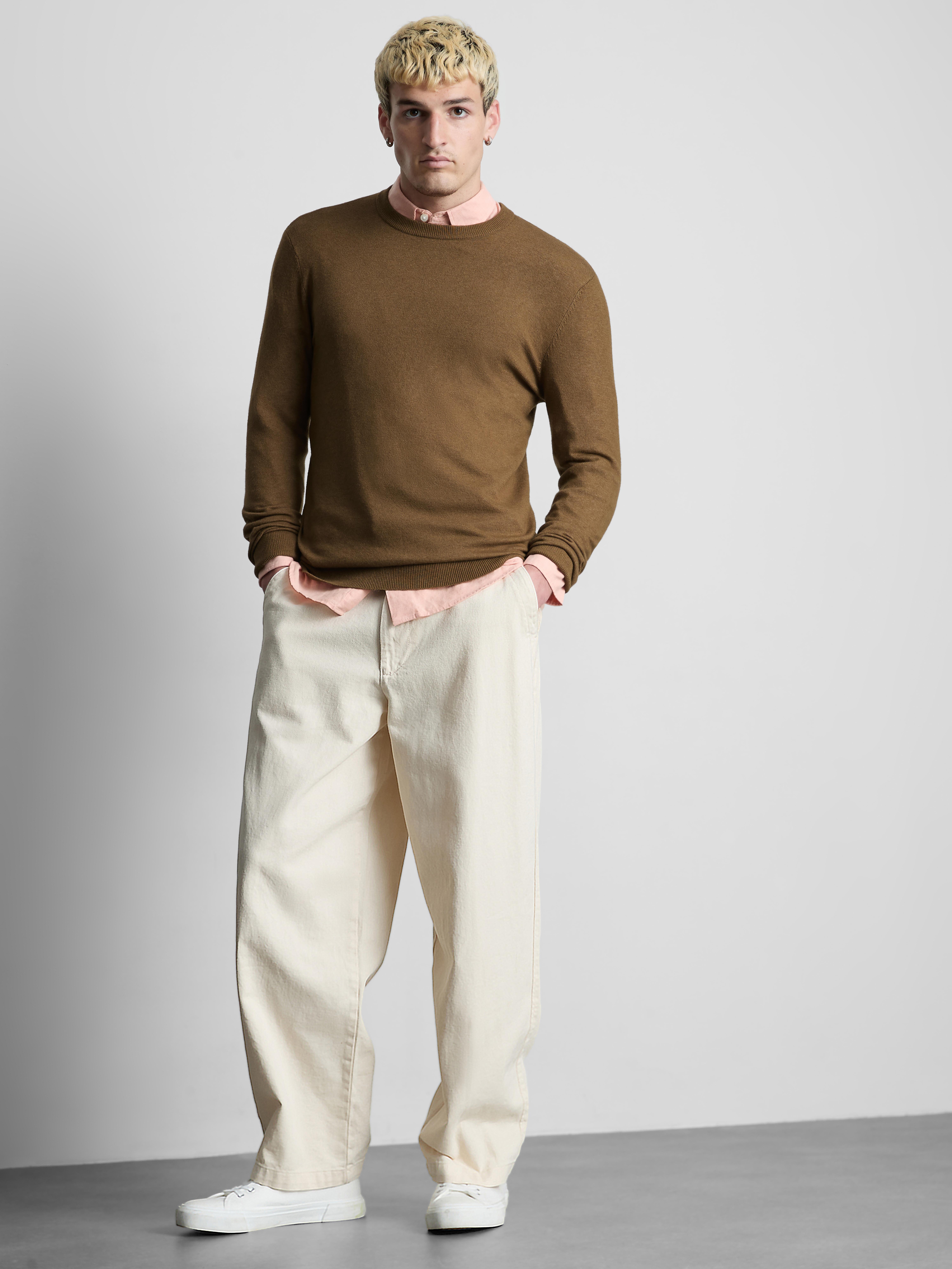 Crew Neck Sweater - Tan