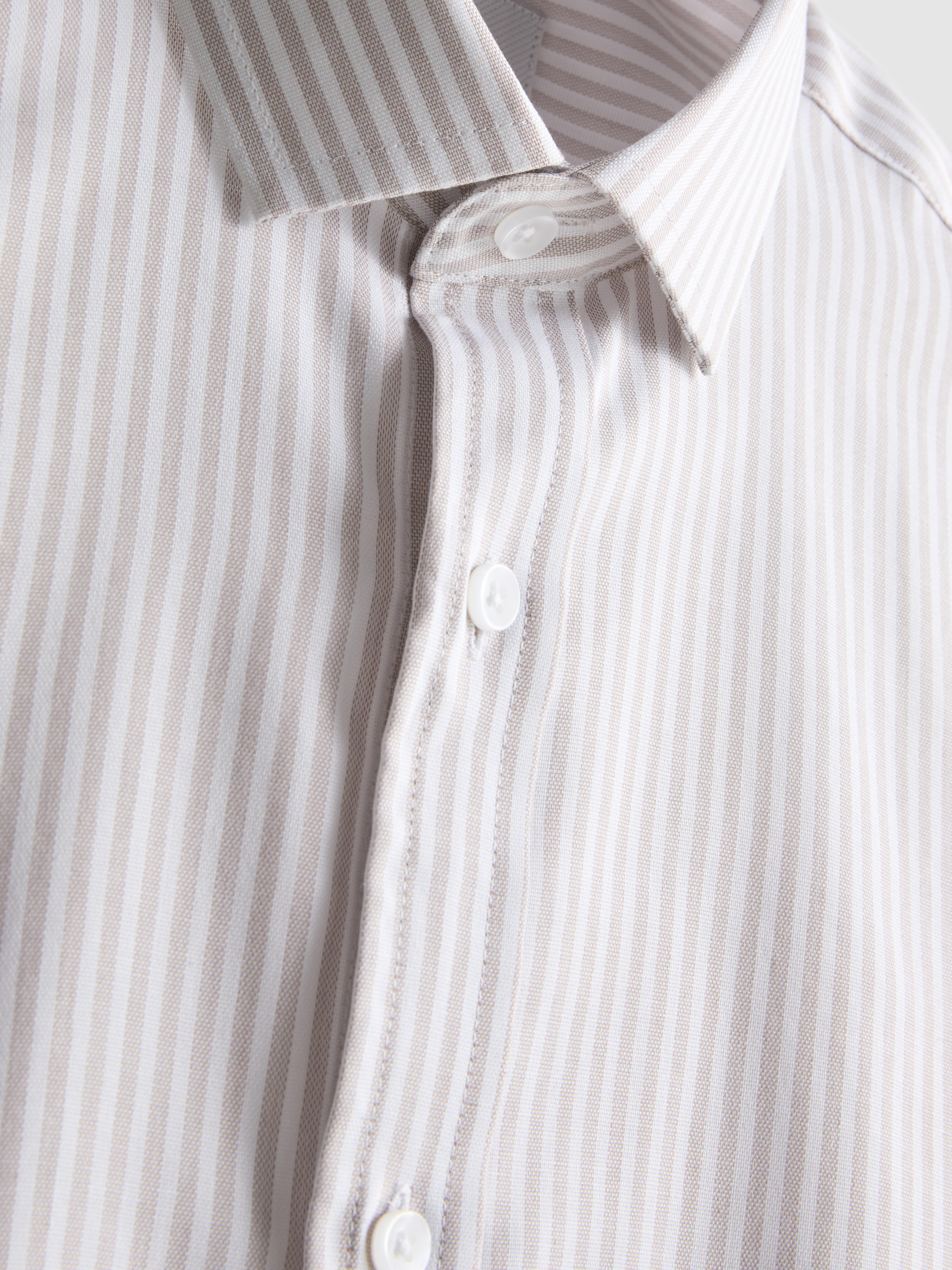Stripe Formal Shirt - Beige
