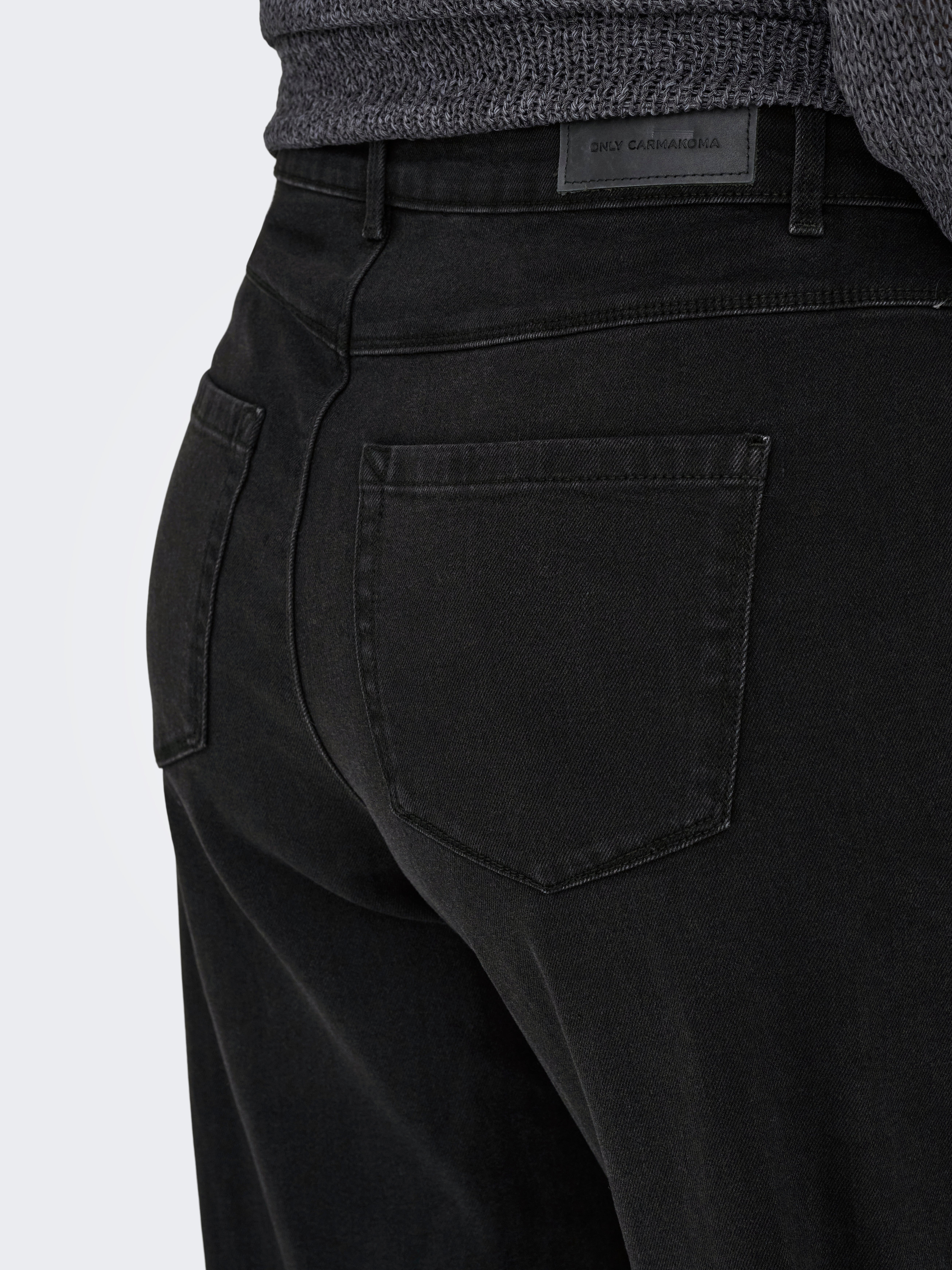 CARSNOW High waist Wide Leg Fit Jeans Washed Black
