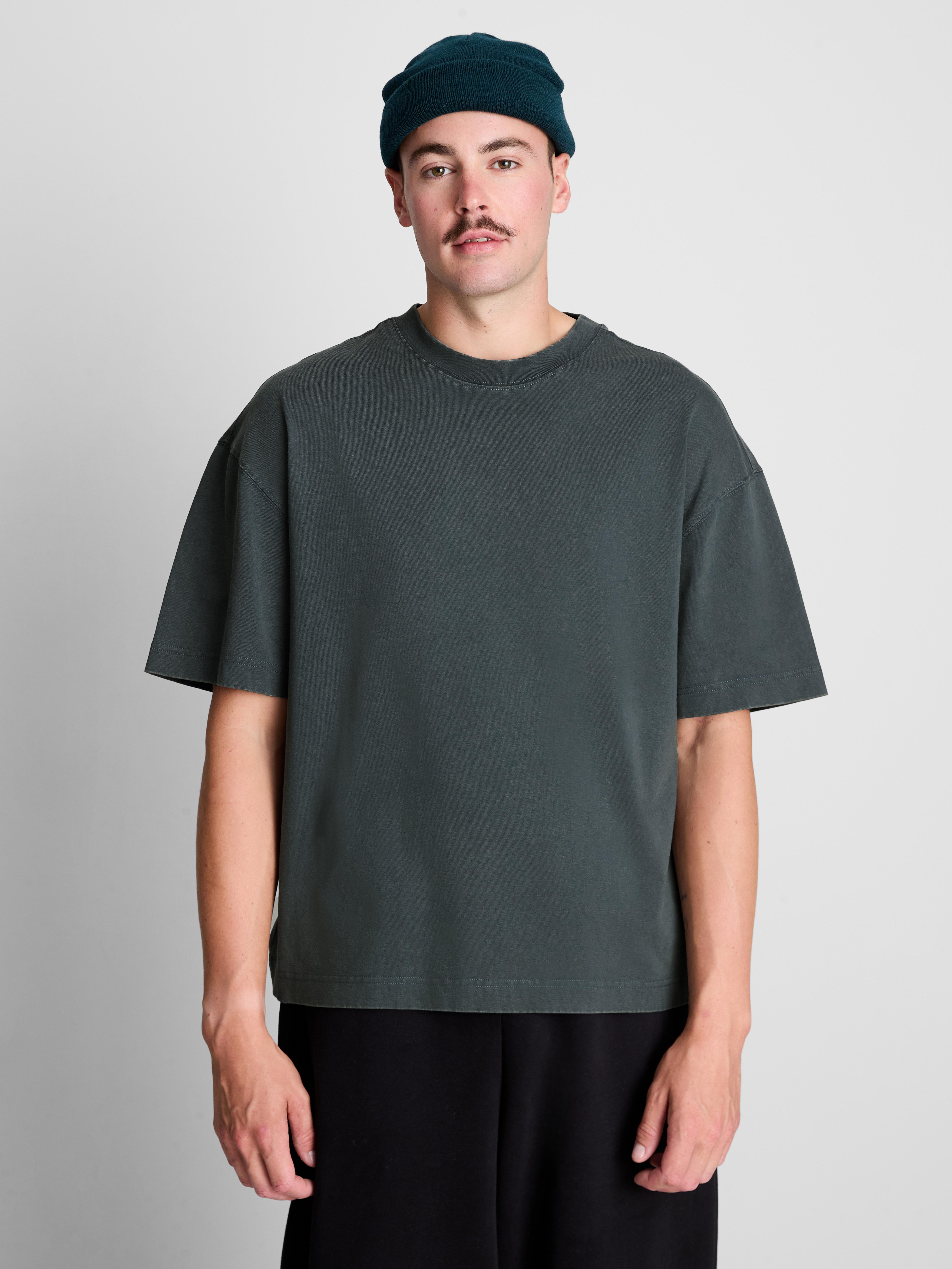 Pure Cotton Boxy T-Shirt - Dark Blue