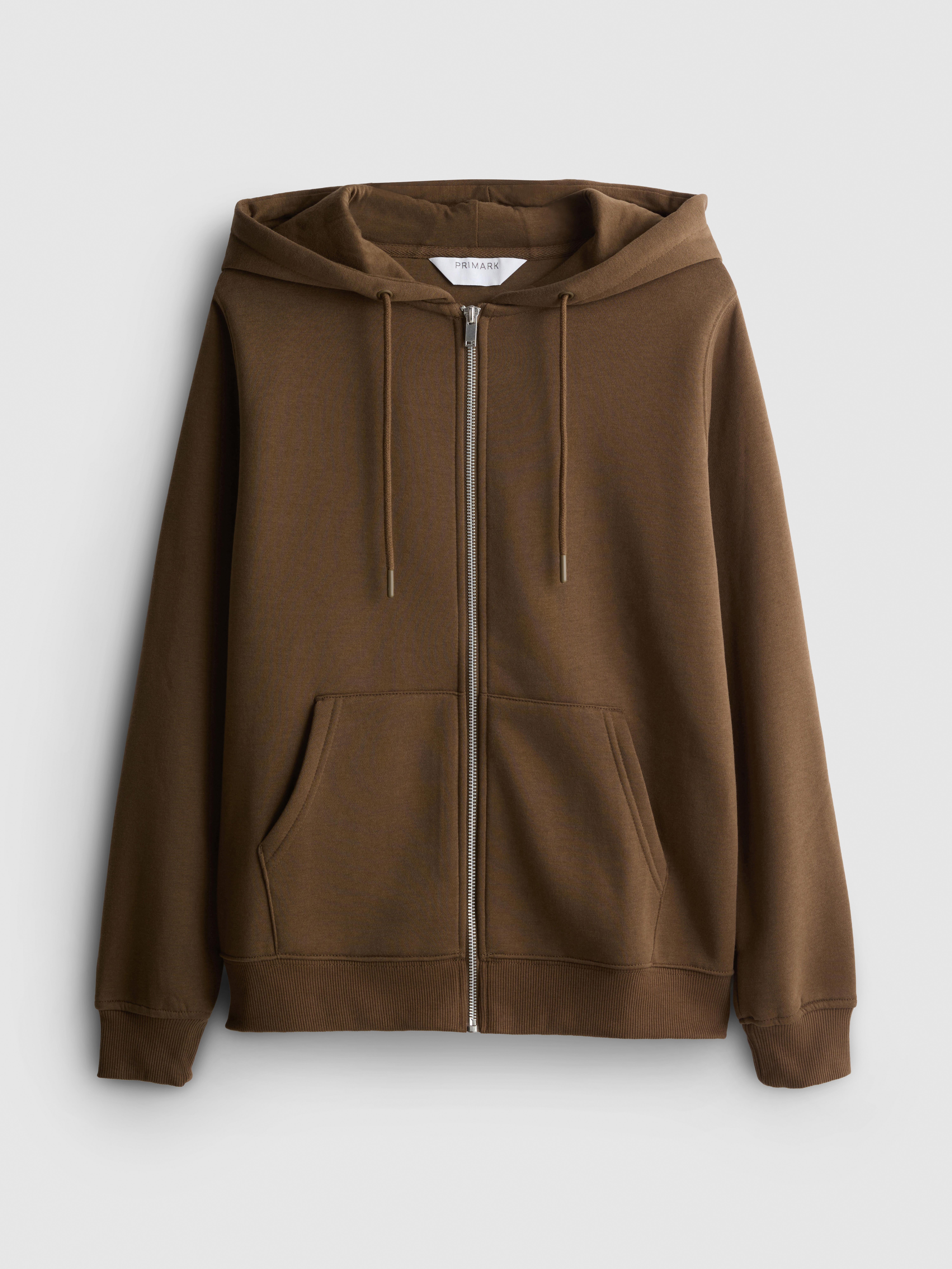Essential Cotton Blend Zip Through Hoodie - Olive