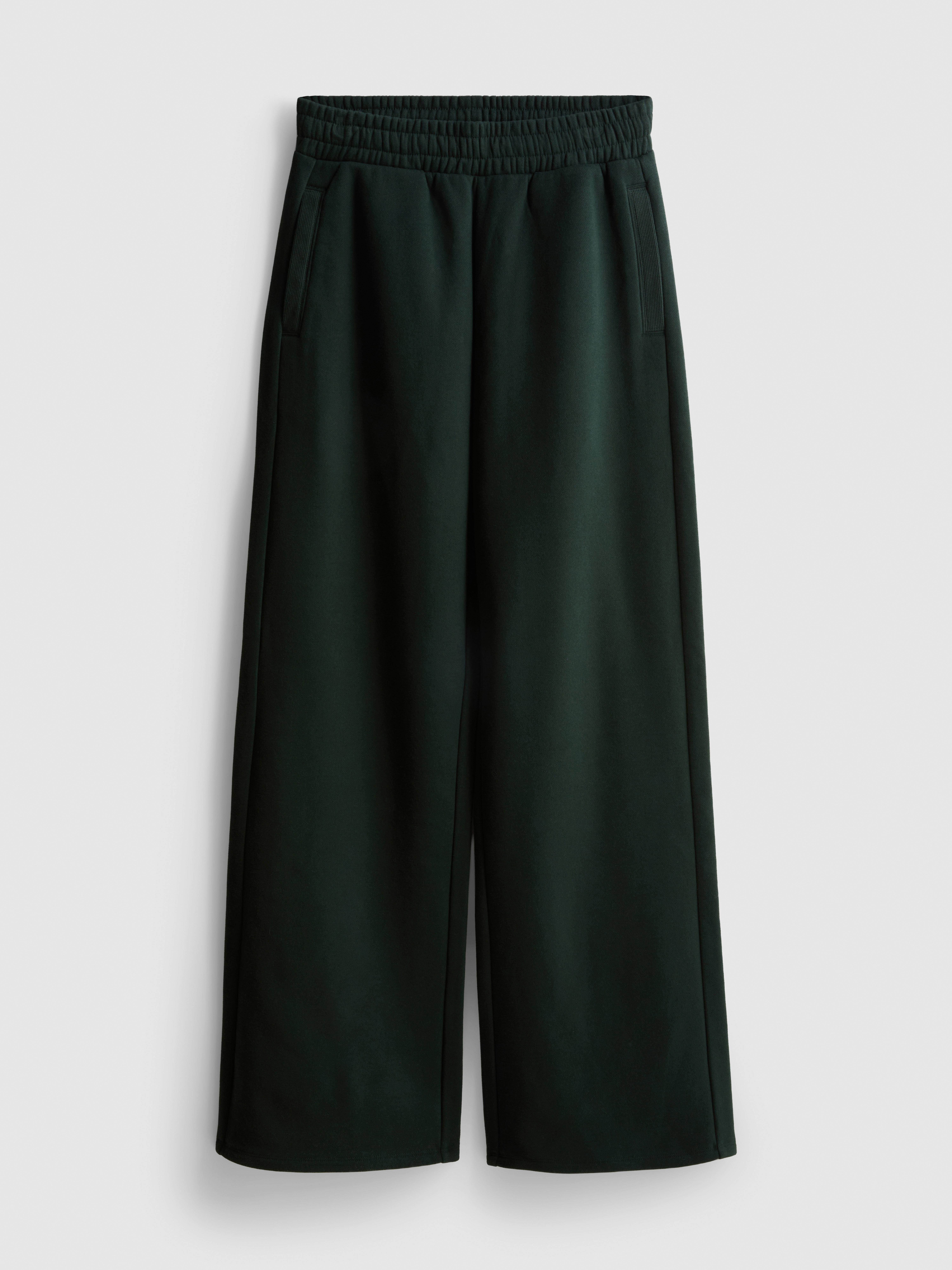 Paula Echevarría Cotton Rich Wide Leg Joggers - Dark Green