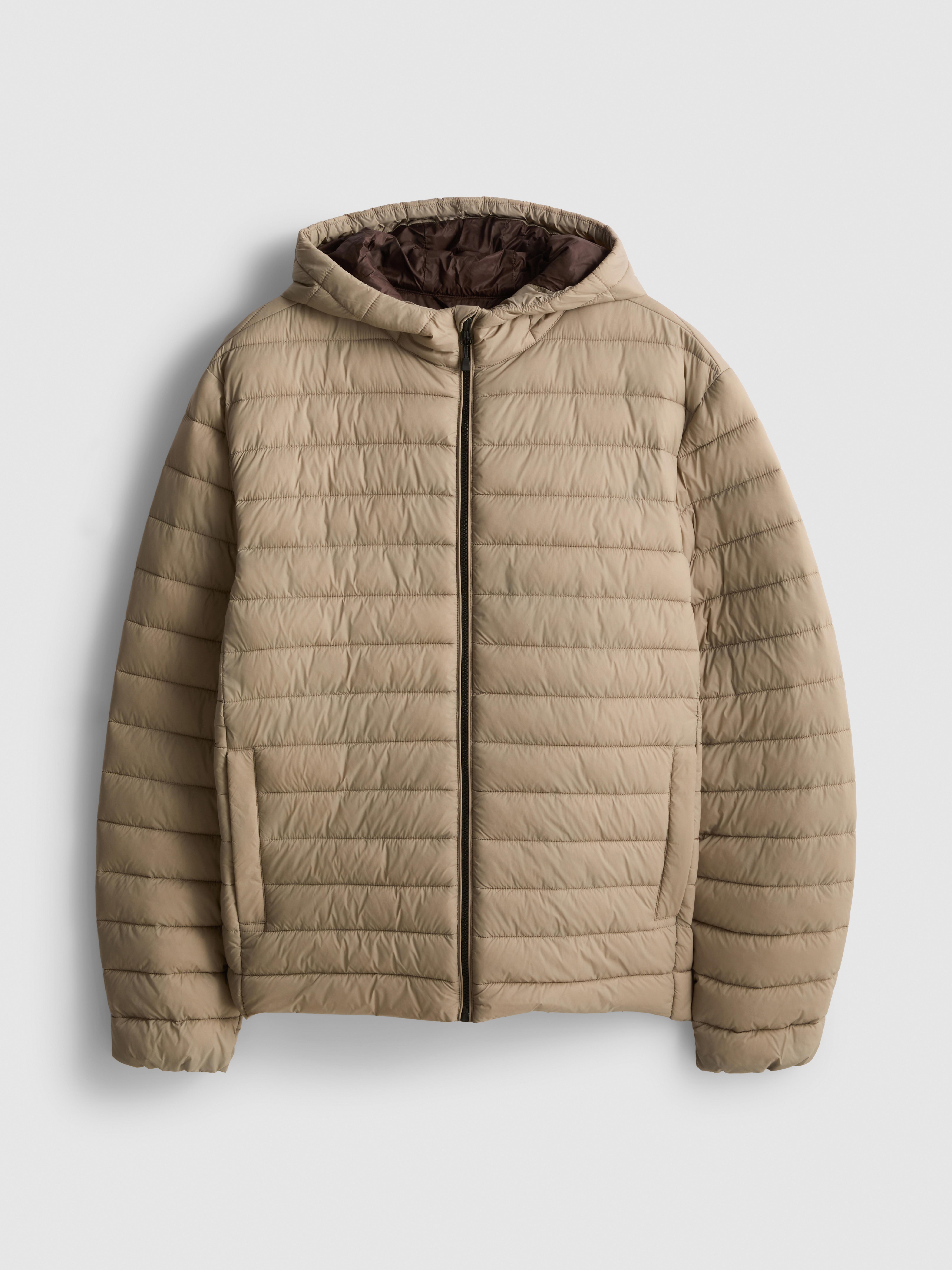 Hooded Padded Jacket - Stone