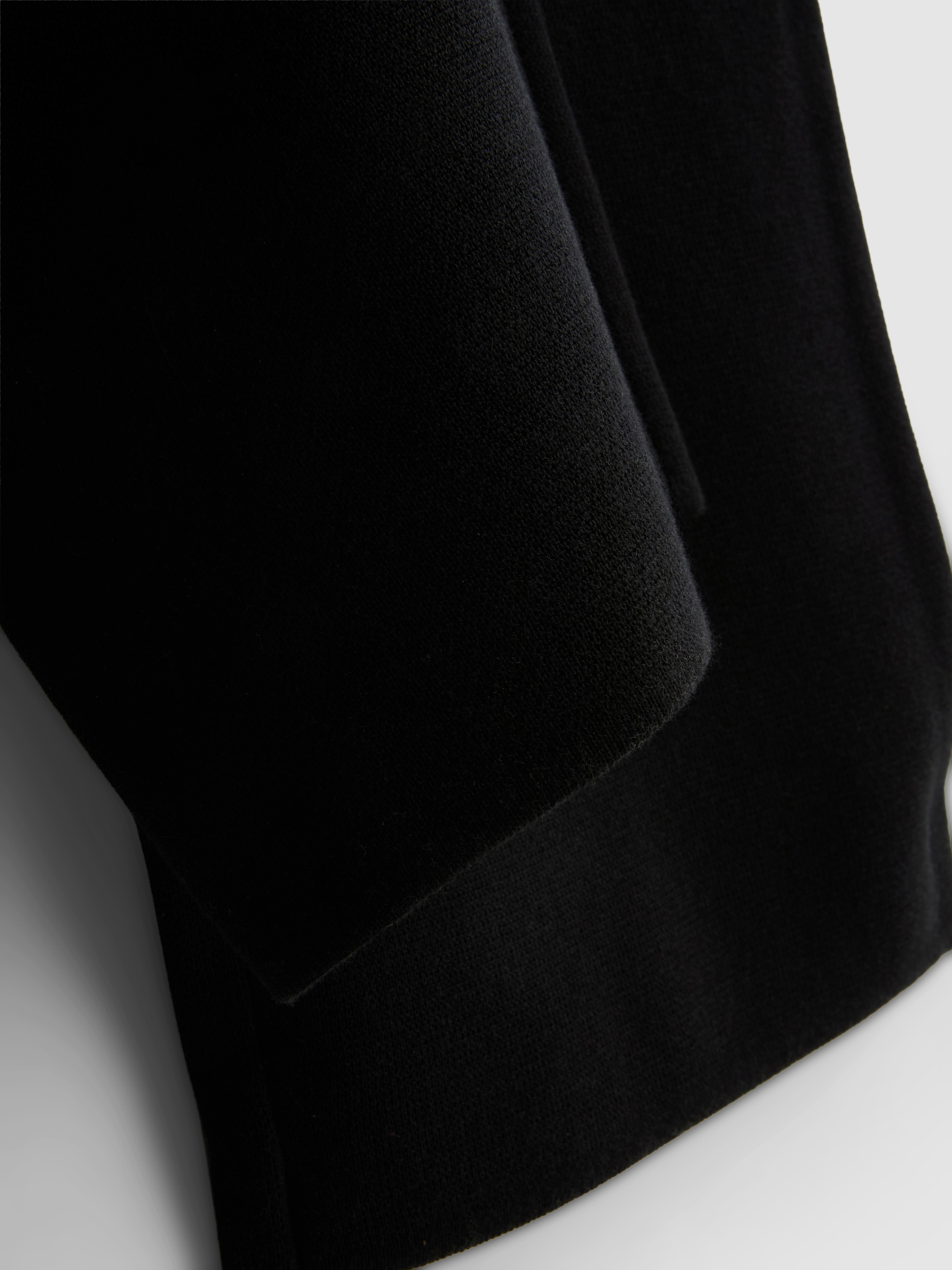 Compact Knit Wide-Leg Pants - Black