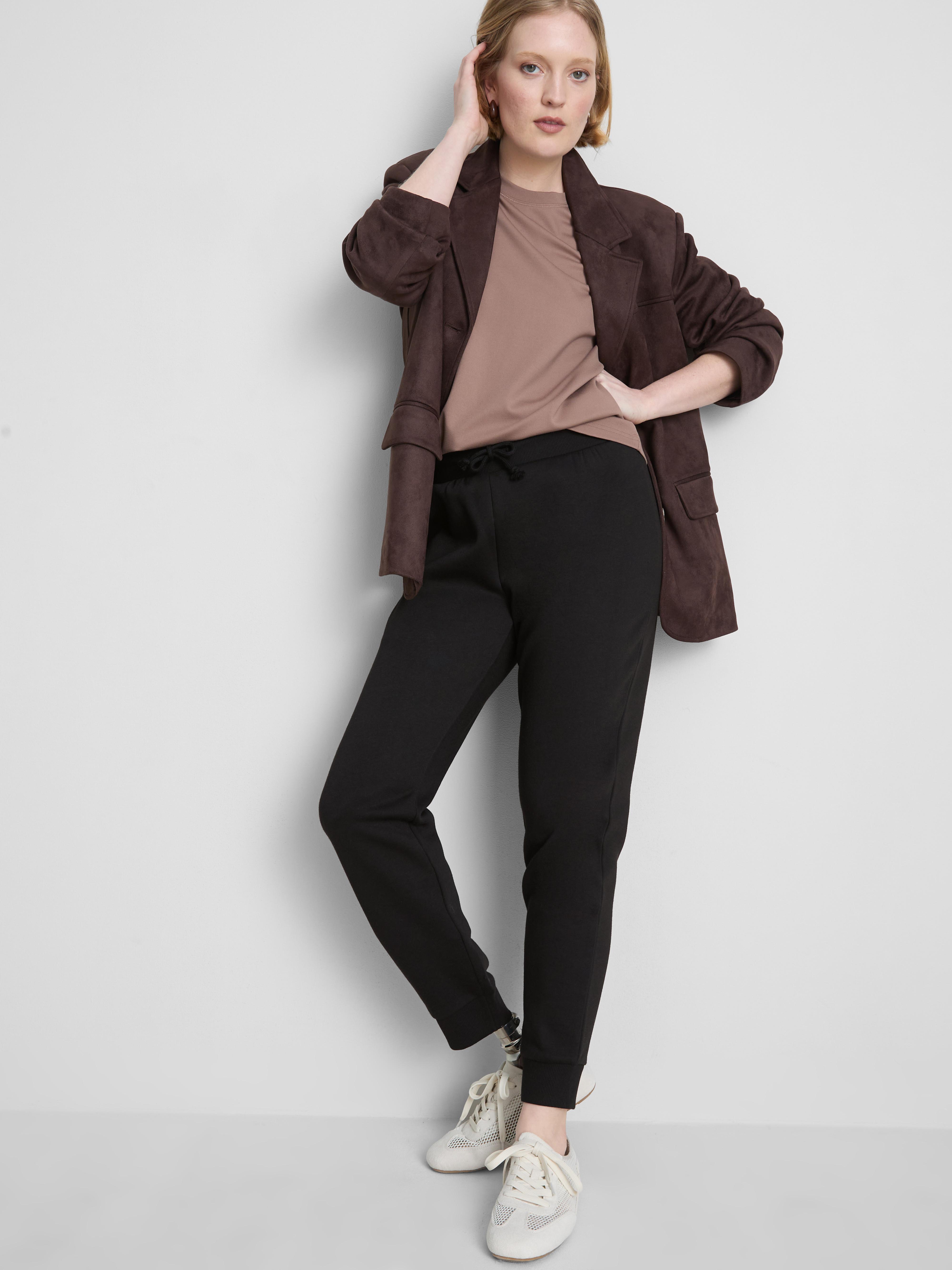 Cotton-Blend Skinny Joggers - Black