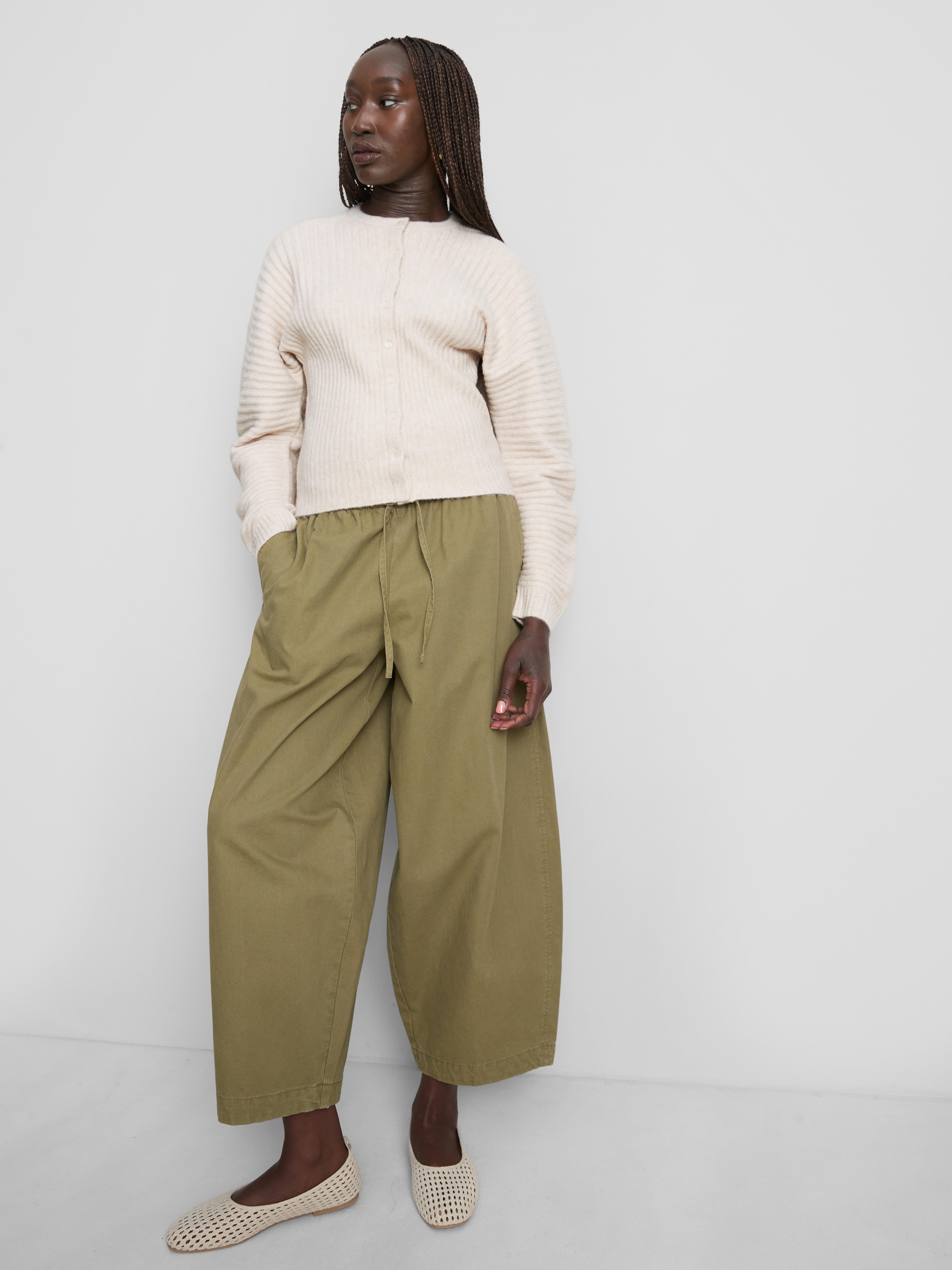Ribbed Sculpted Cardigan - Oatmeal