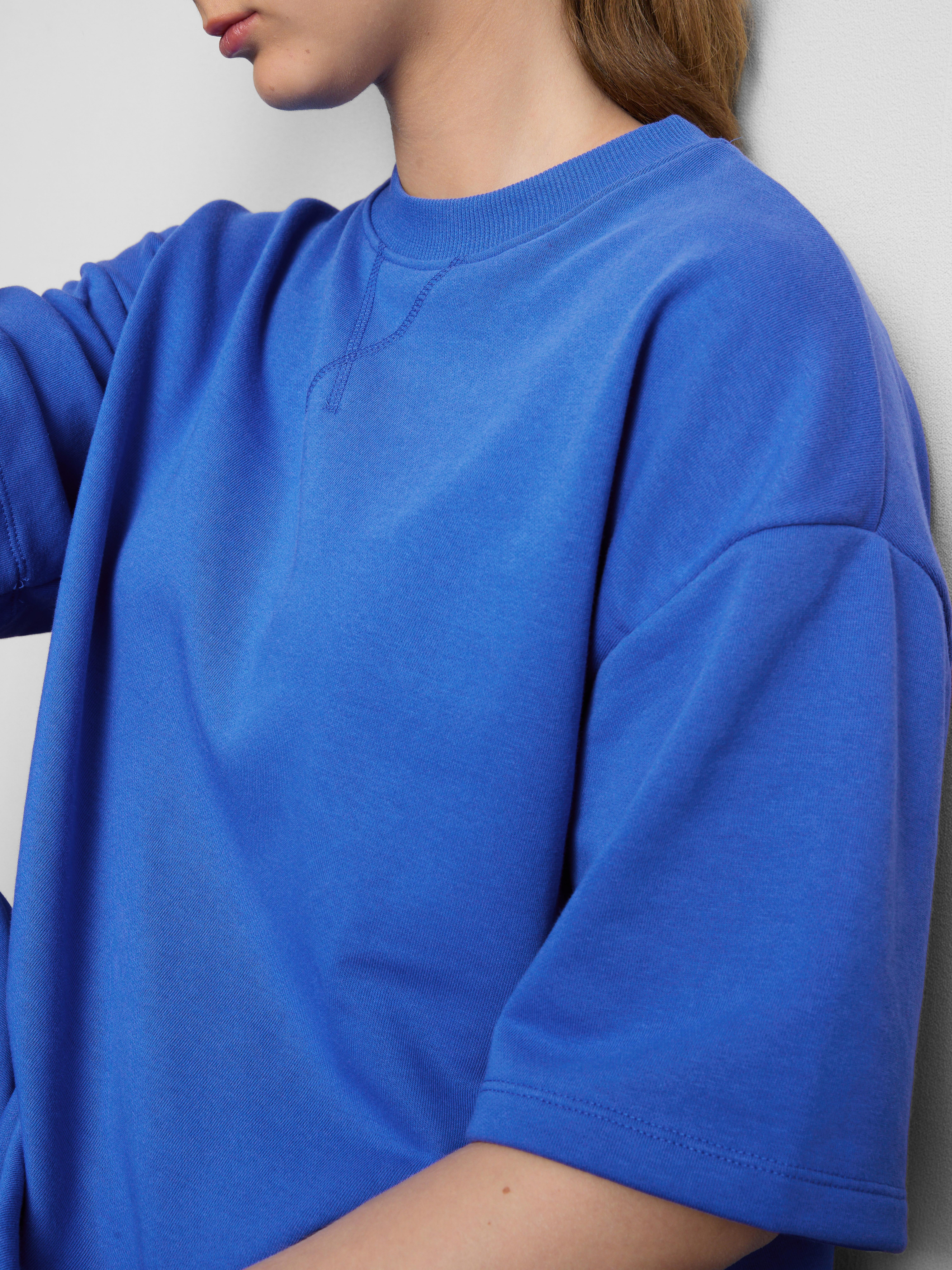 Dropped-Shoulder Airport Tee - Bright Blue