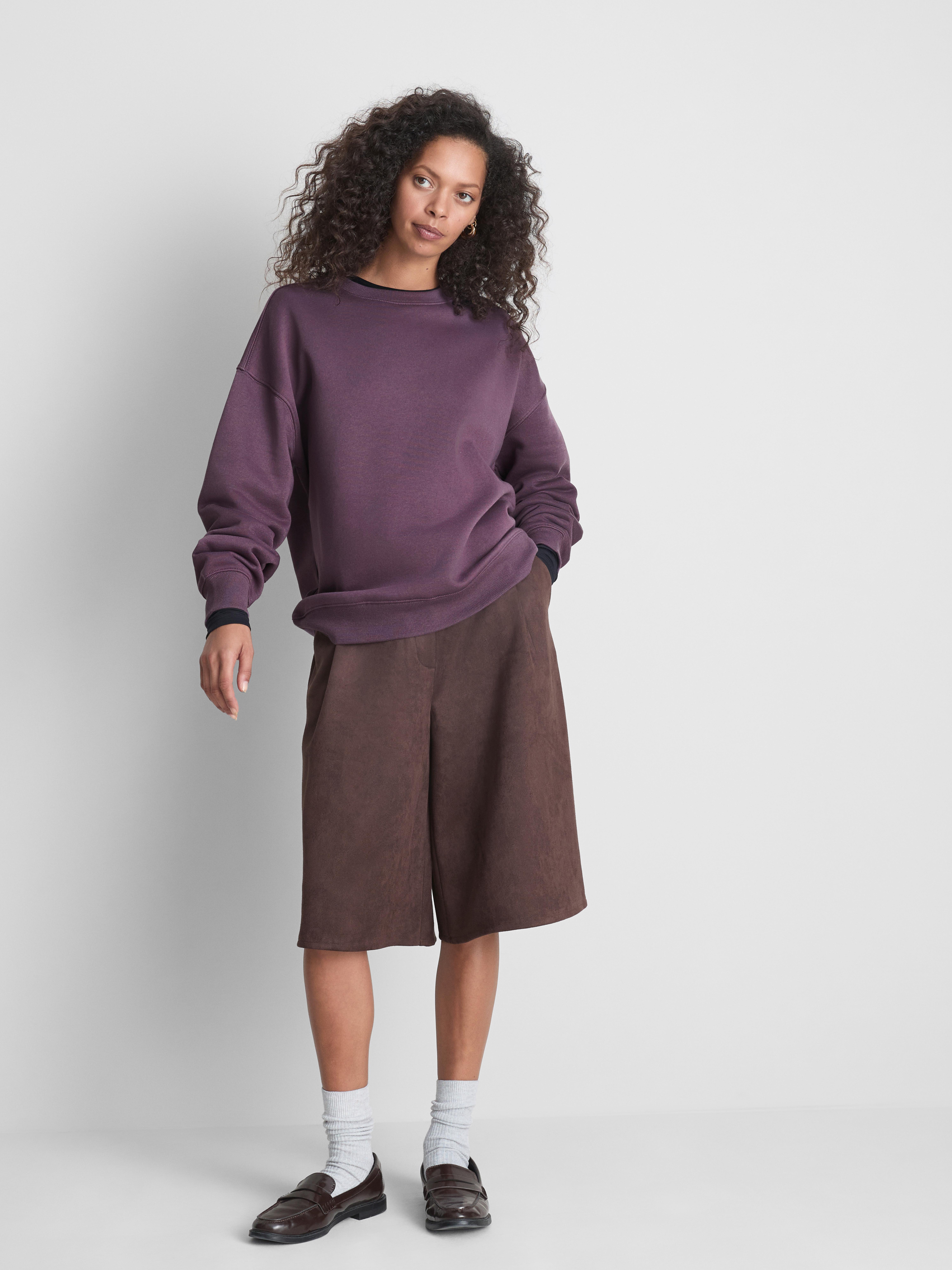 Essential Cotton Blend Sweatshirt - Purple