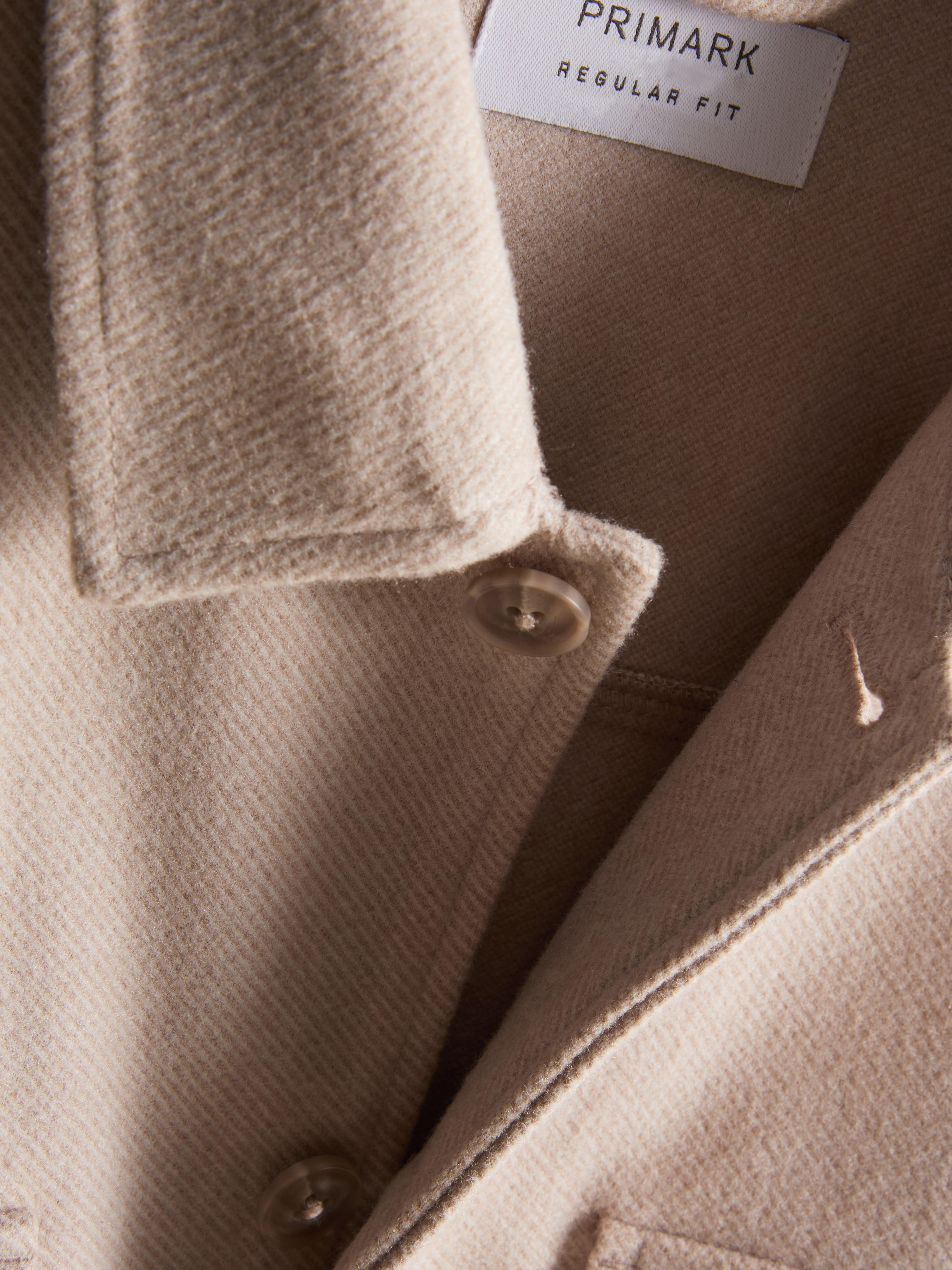 Button-Down Twill Overshirt With Chest Pockets - Ivory