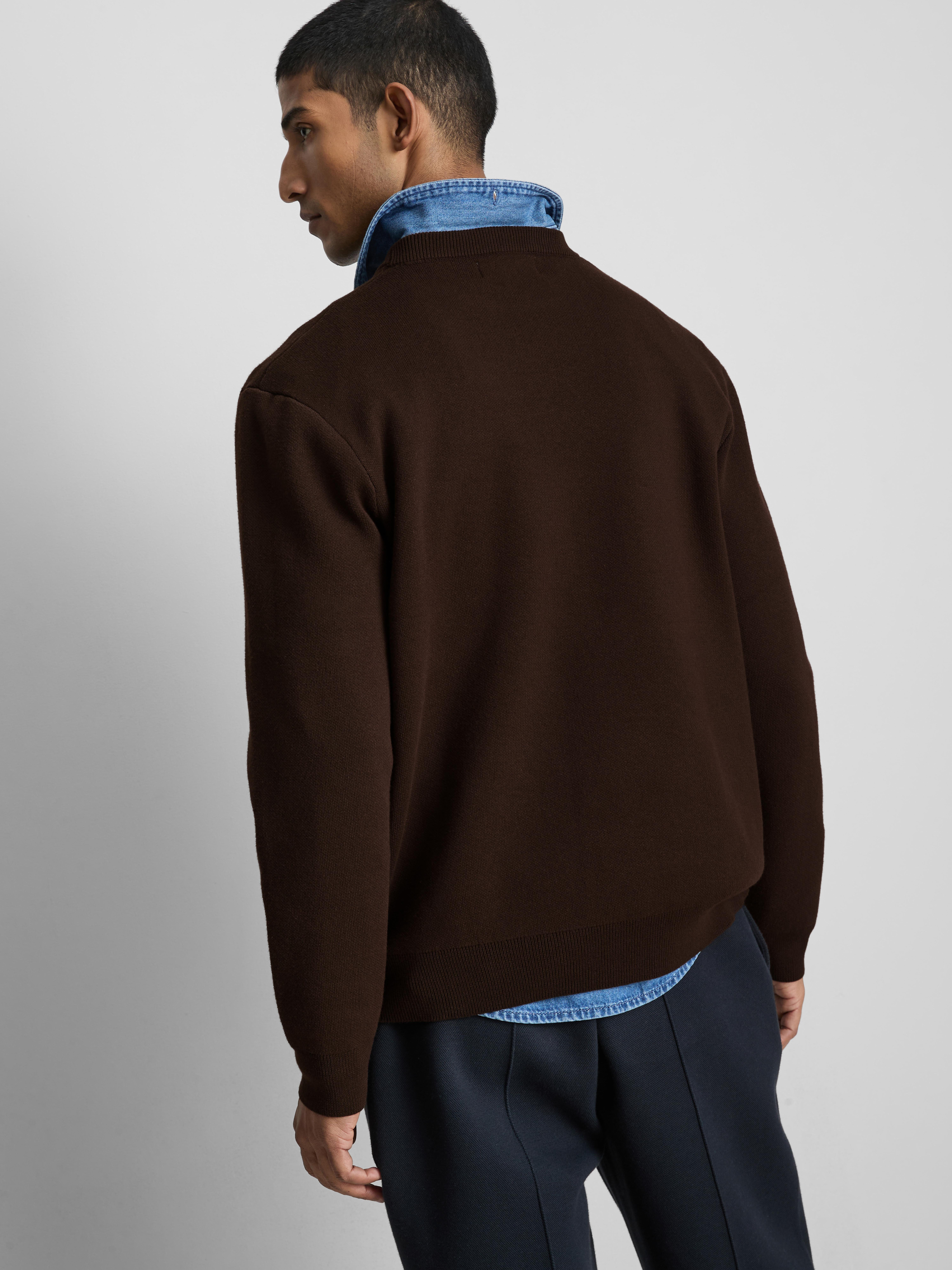 Crew Neck Sweater - Brown