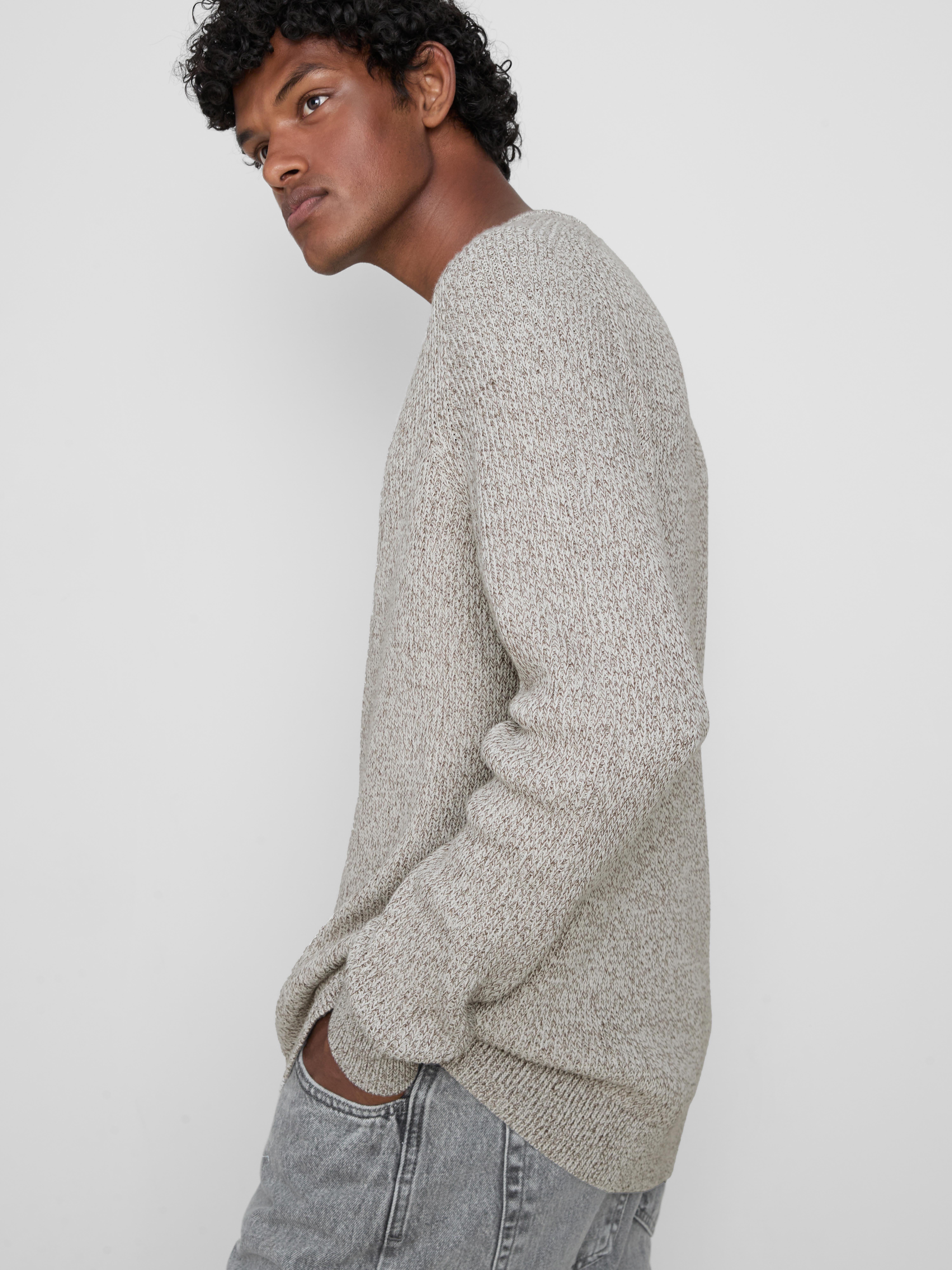 Cotton Rich Crew Neck Sweater - Natural