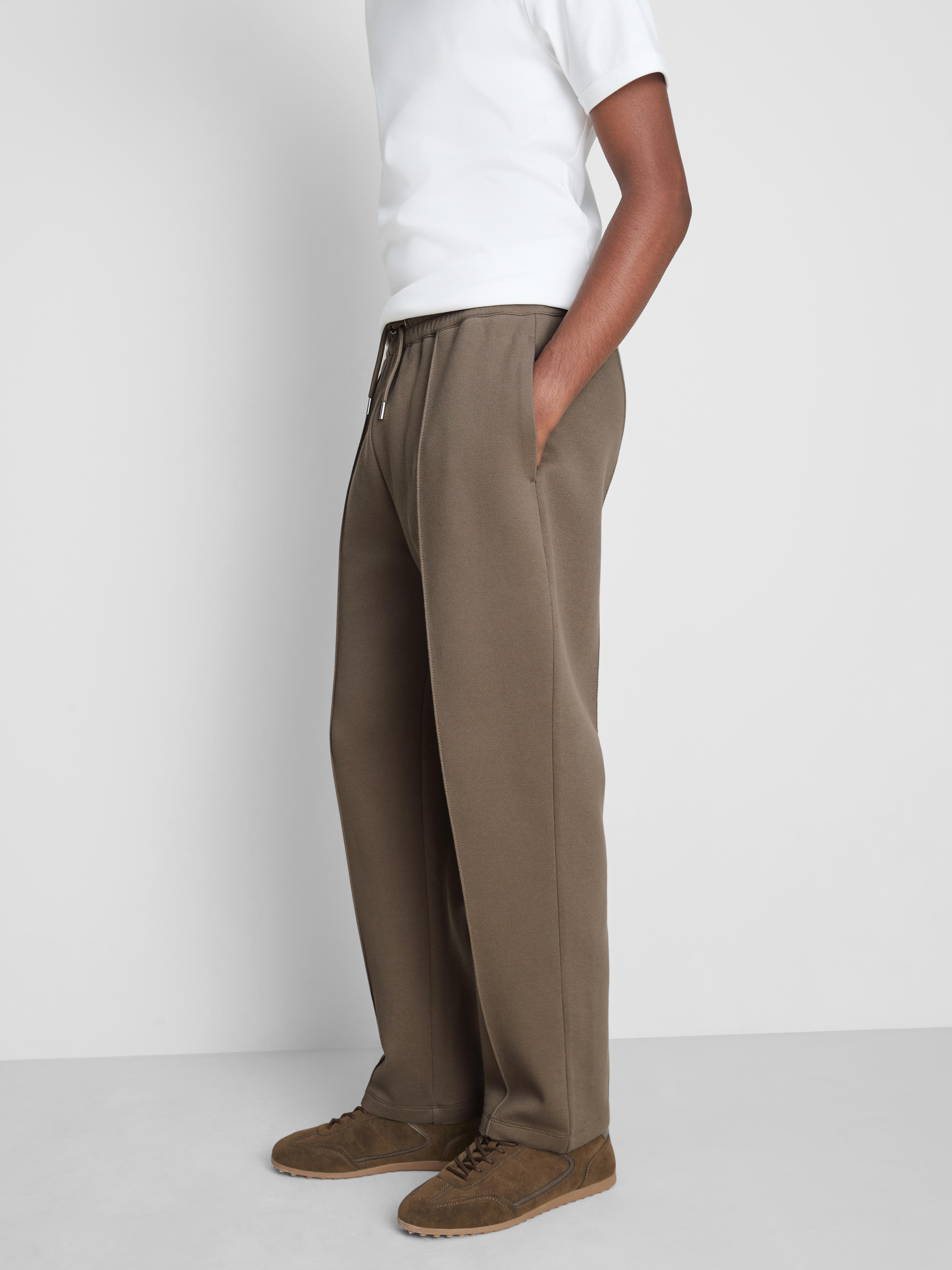 The Edit Pique Drawstring Joggers - Stone
