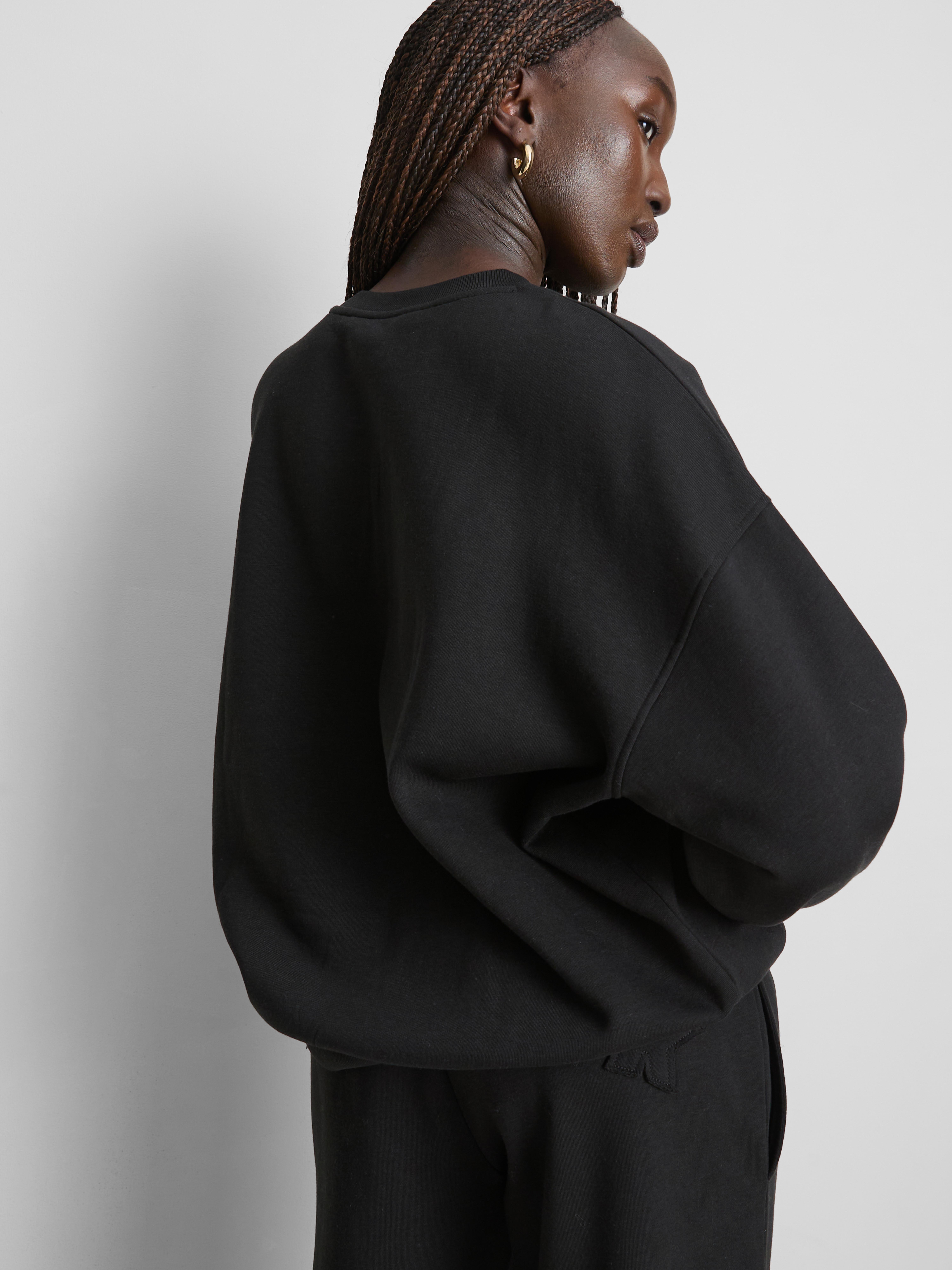 Cotton-Rich Applique Sweatshirt - Black