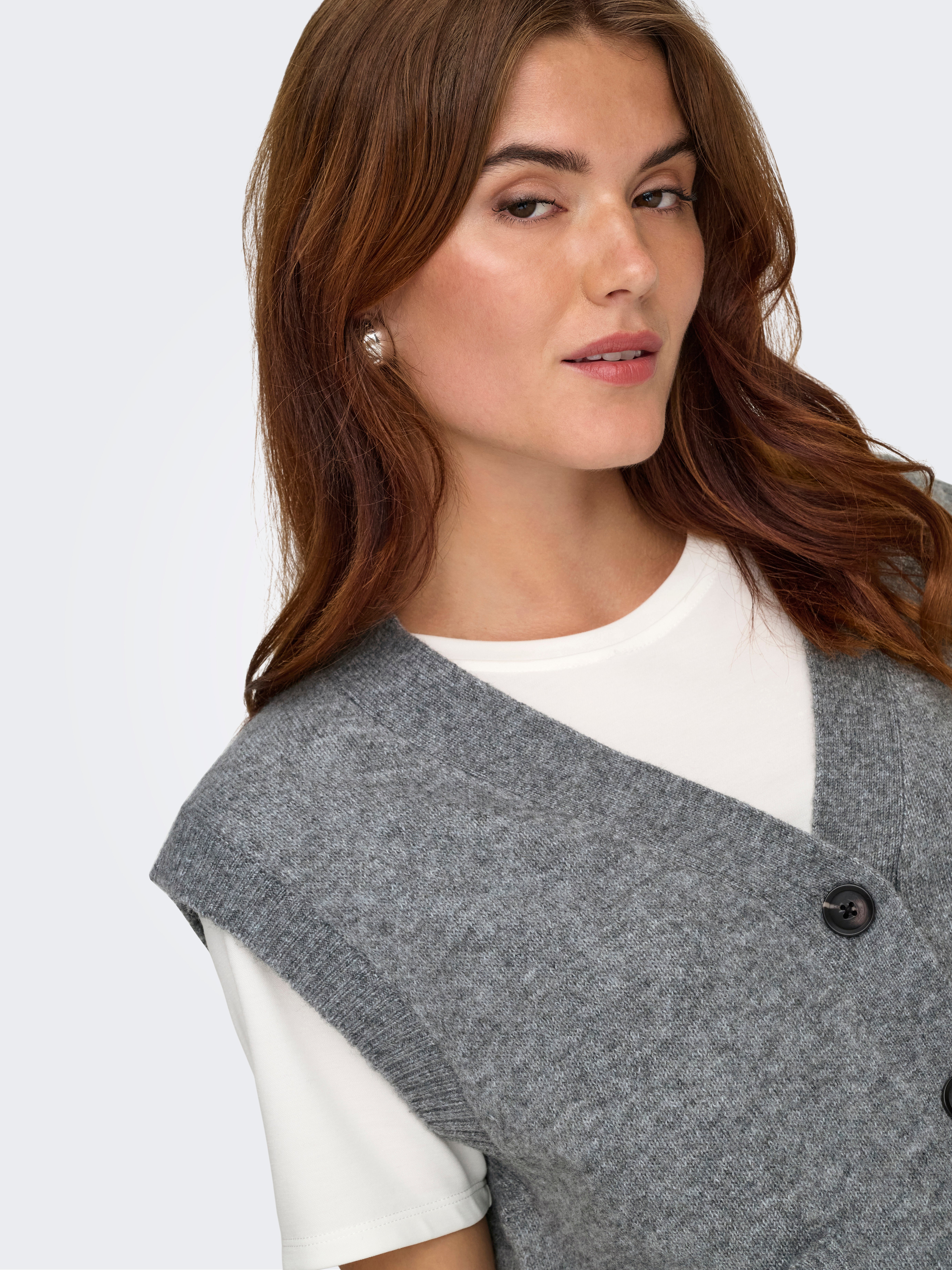 JDYSUPER Knitted vest Medium Grey Melange
