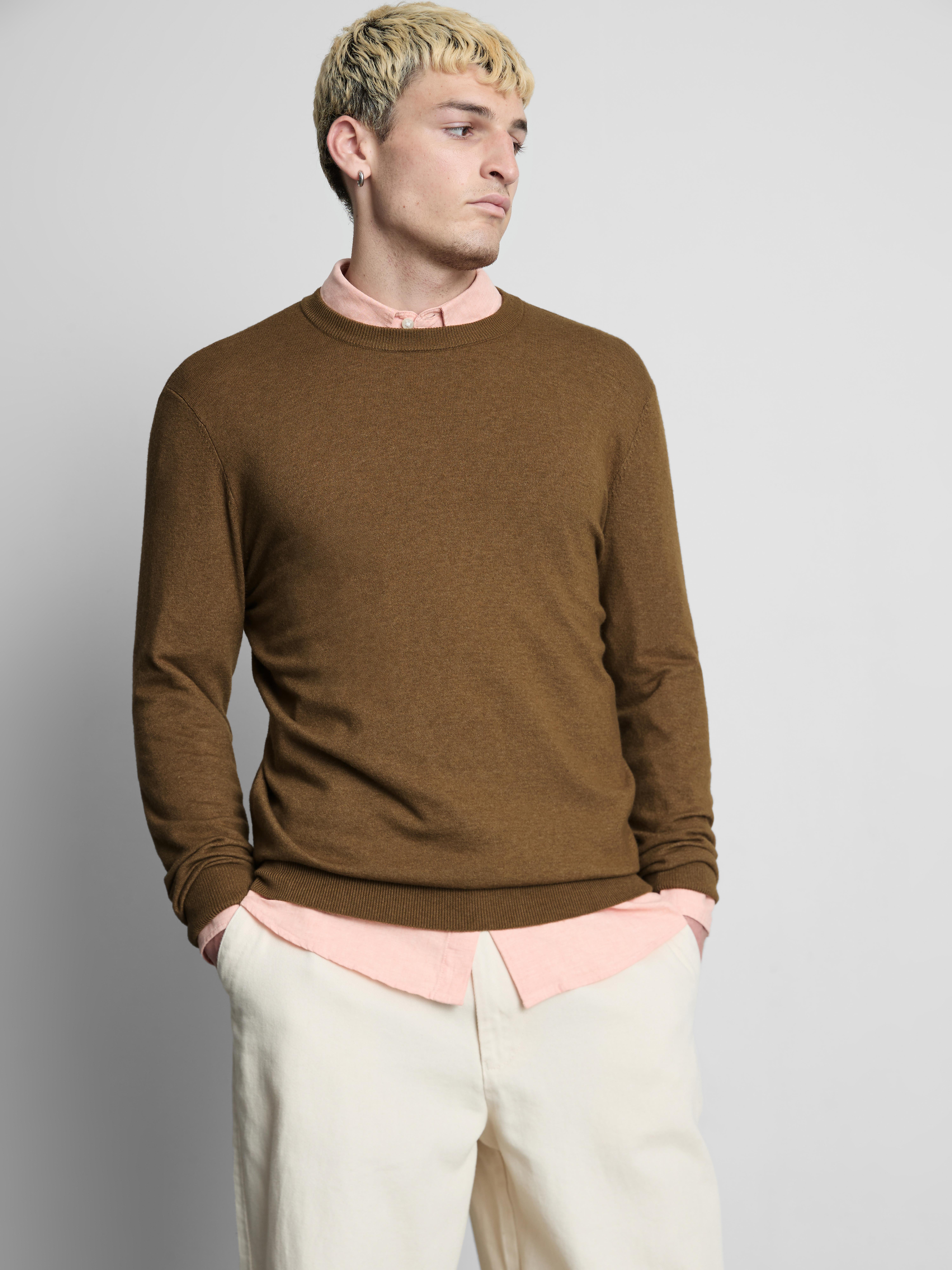 Crew Neck Sweater - Tan