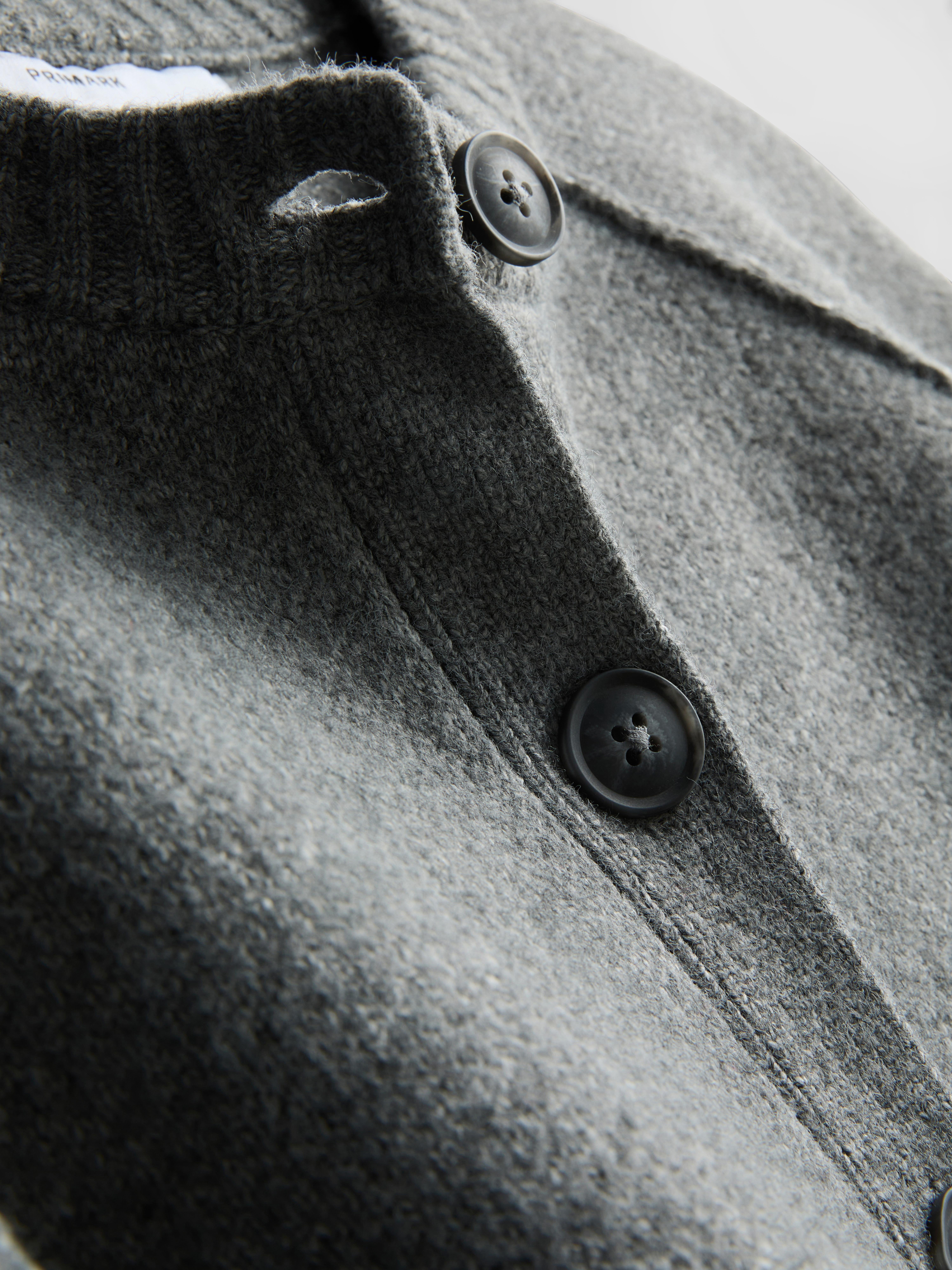 Relaxed Seam Detail Cardigan - Gray