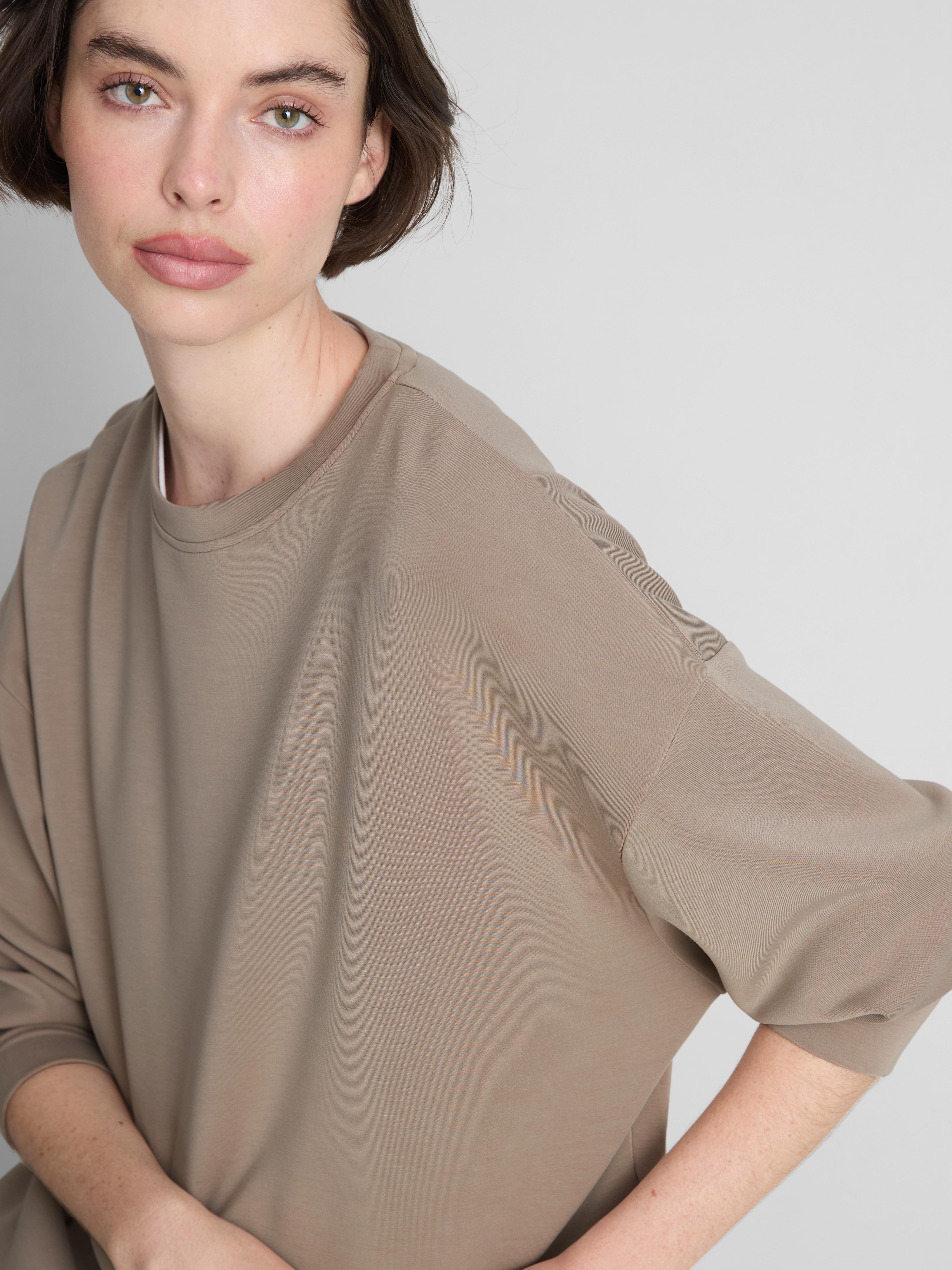 Modal-Blend Crewneck Sweatshirt - Taupe