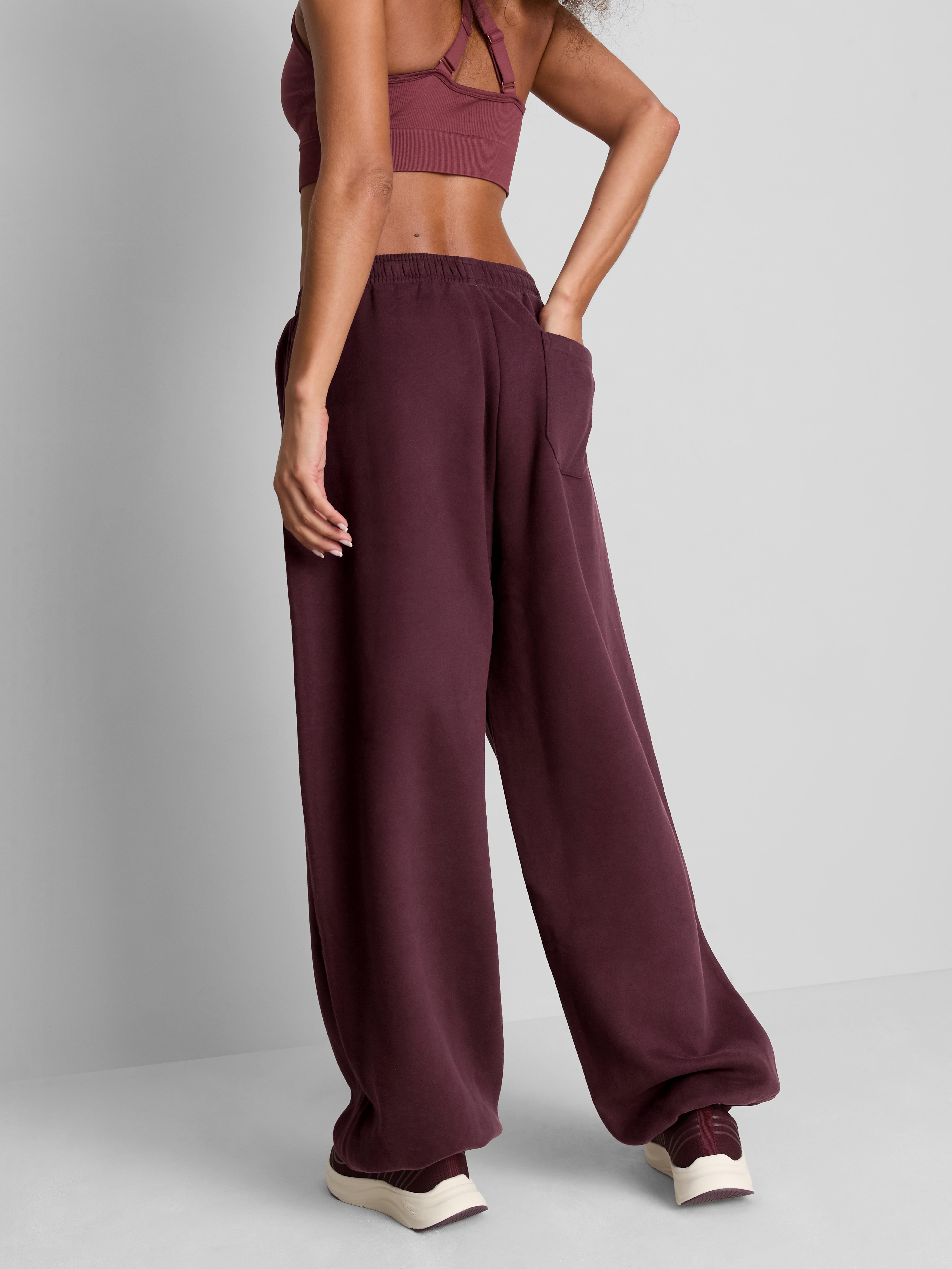 Primark Form | Cotton-Rich Oversized Cuffed Joggers - Burgundy