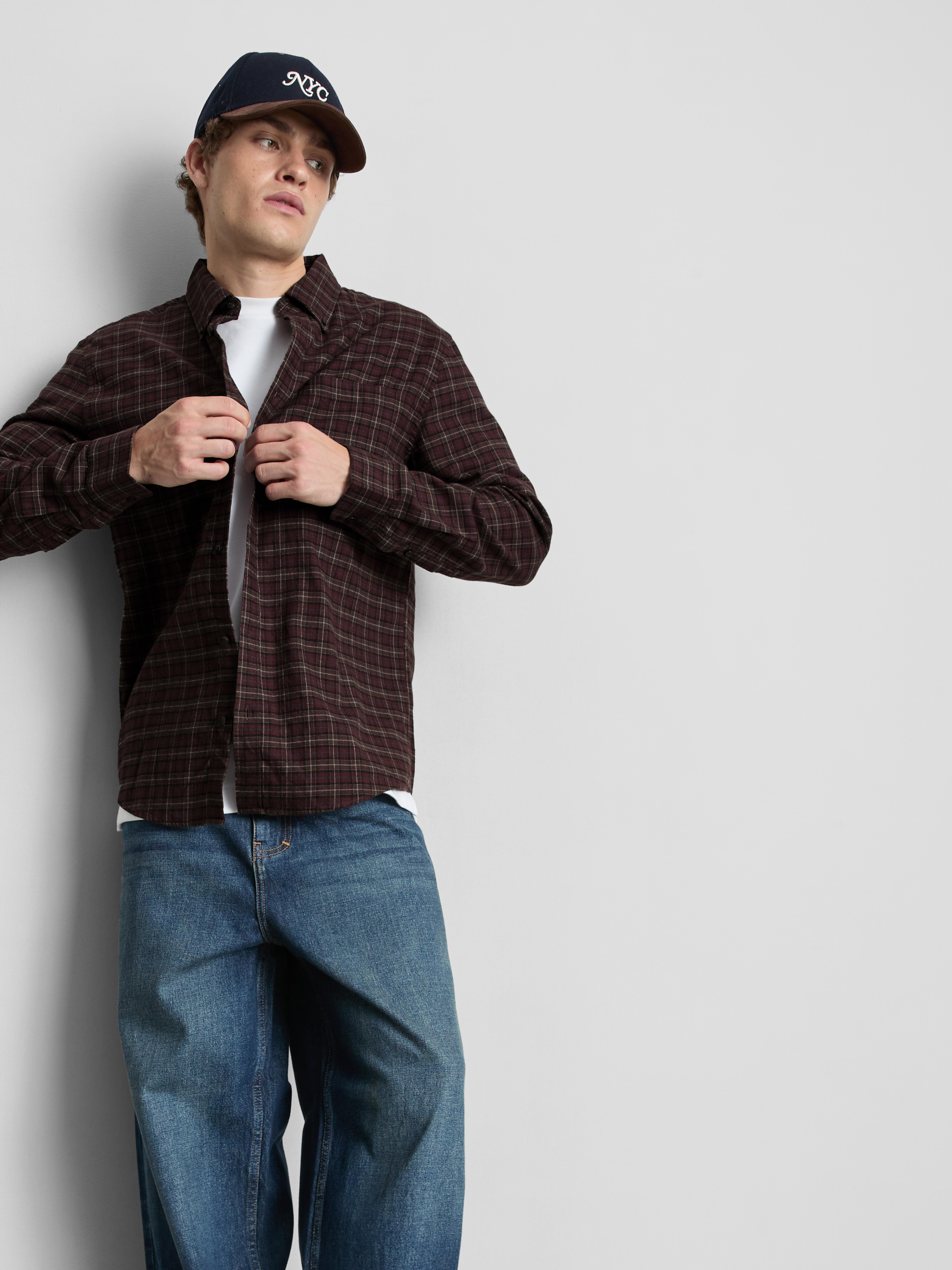 Pure Cotton Check Shirt - Red